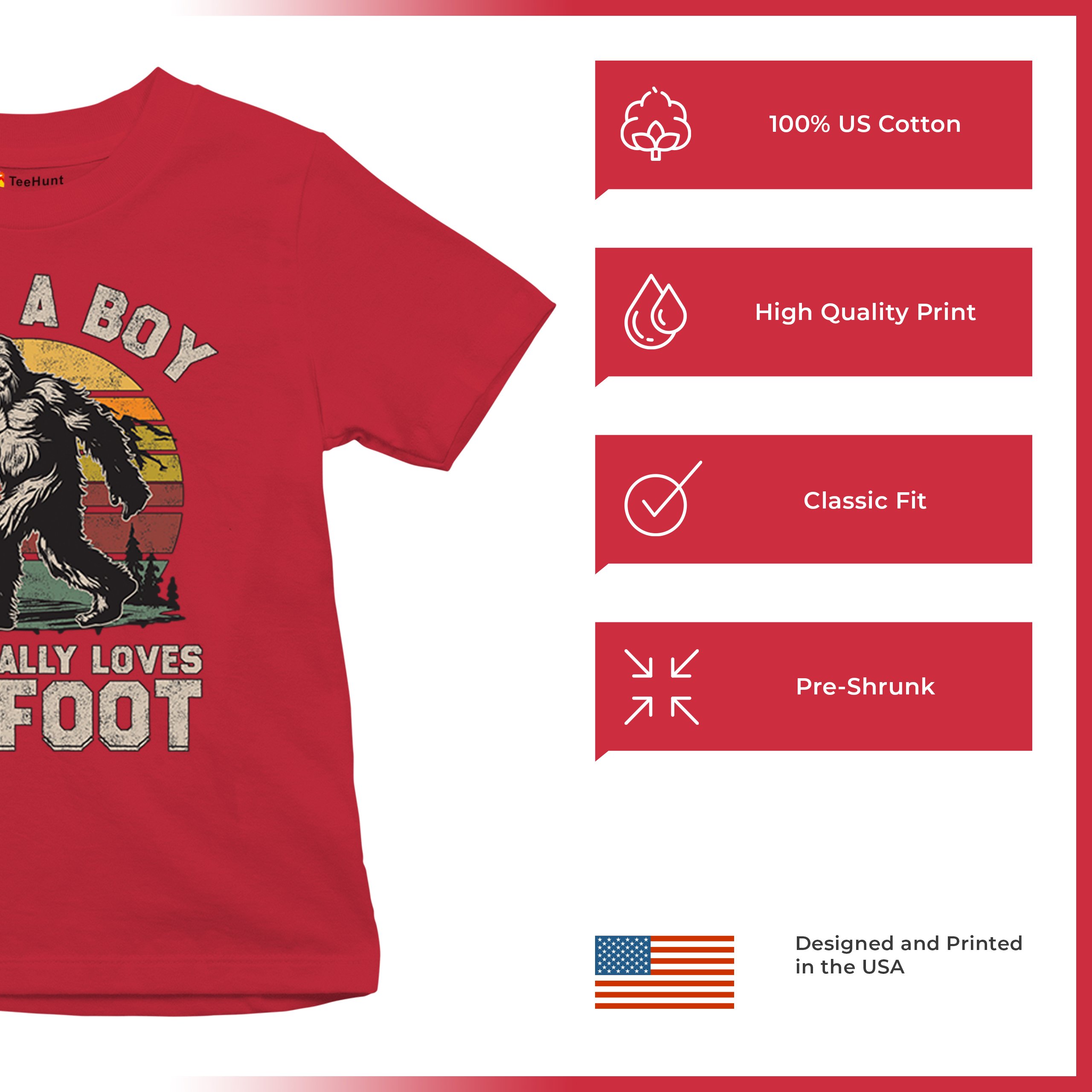 Just A Boy Who Really Loves Bigfoot Youth T-shirt Funny Vintage Sasquatch Kids - Picture 21 of 50