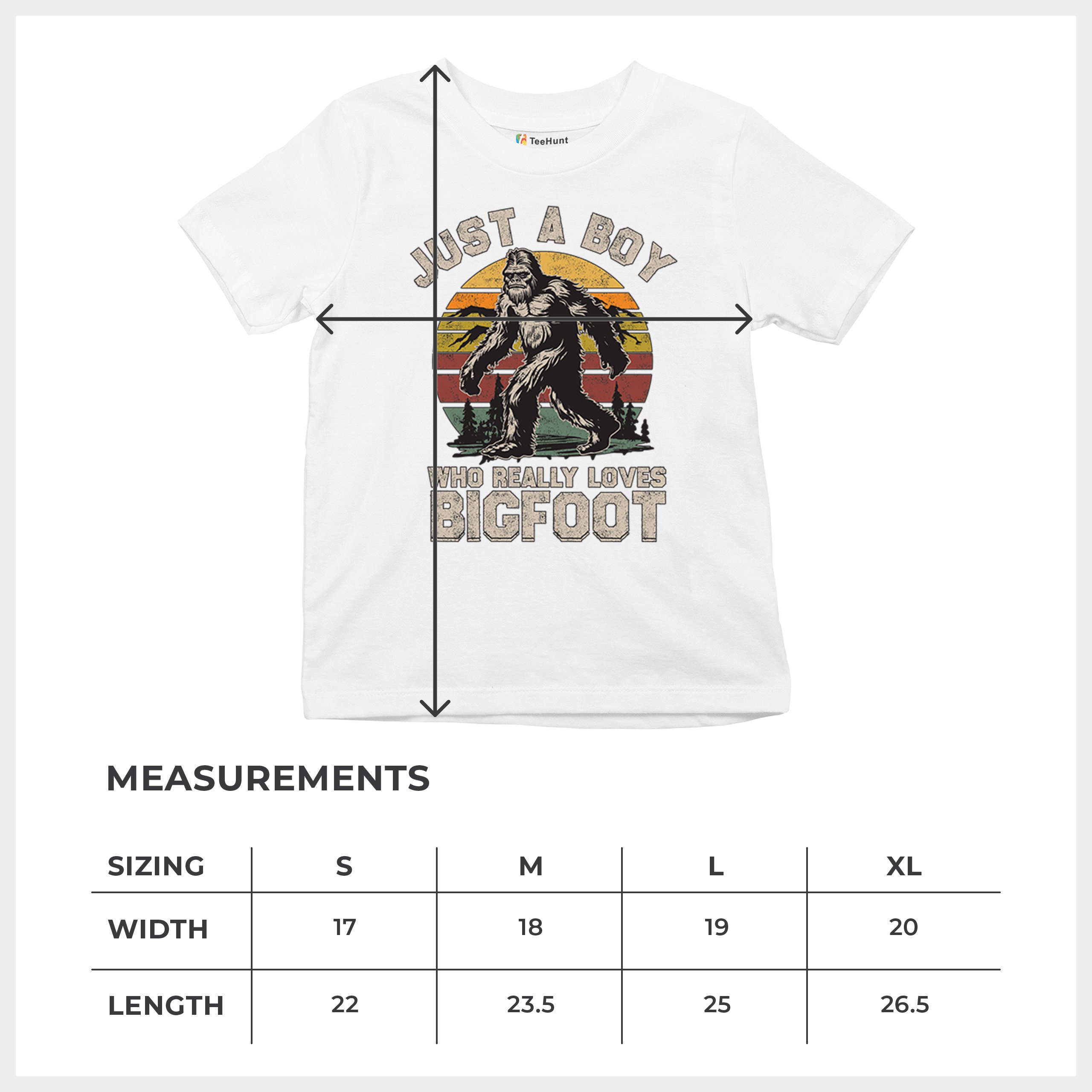 Just A Boy Who Really Loves Bigfoot Youth T-shirt Funny Vintage Sasquatch Kids - Picture 29 of 50
