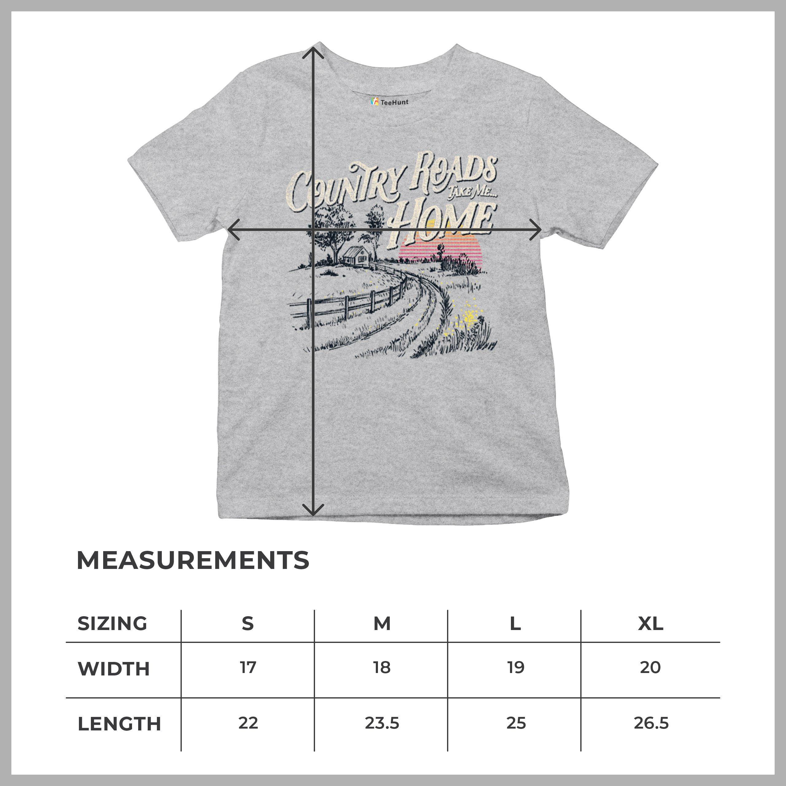 Country Roads Take Me Home Youth T-shirt Vintage Music Festival Sunset Kids - Picture 8 of 36