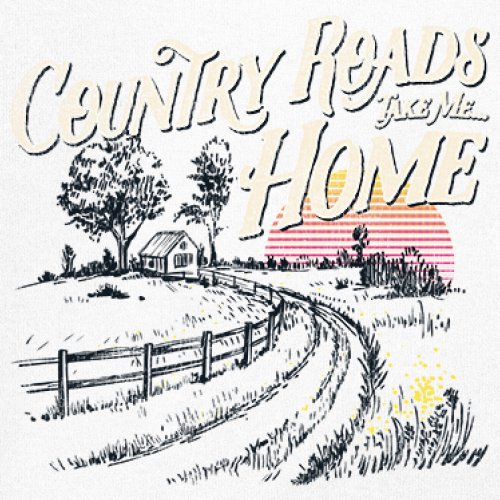 Country Roads Take Me Home Youth T-shirt Vintage Music Festival Sunset Kids - Picture 11 of 36