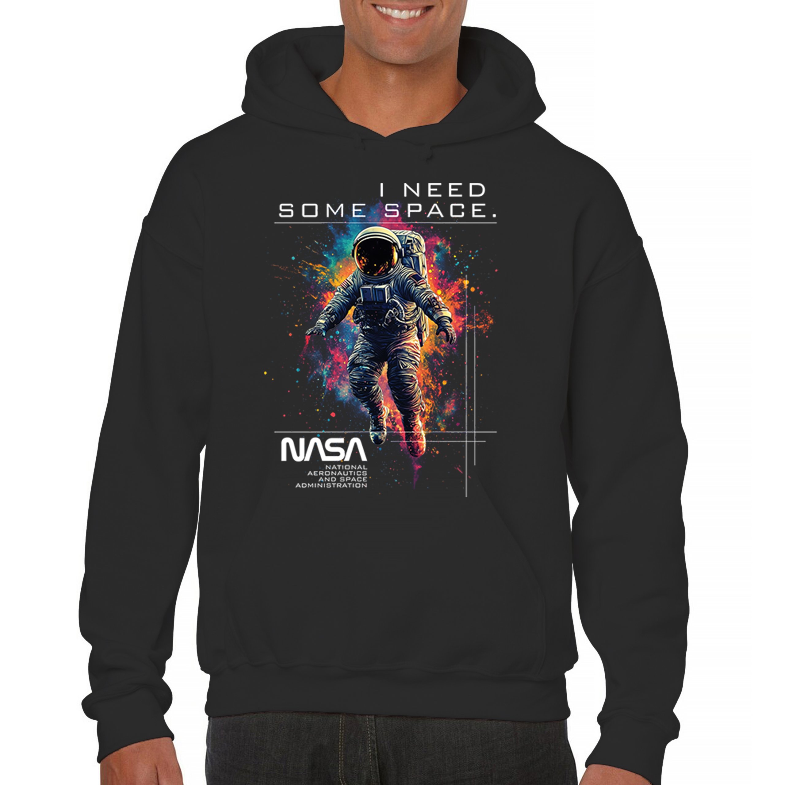 I need Some Space NASA Unisex Hoodie Universe Astronaut Paint Splatter