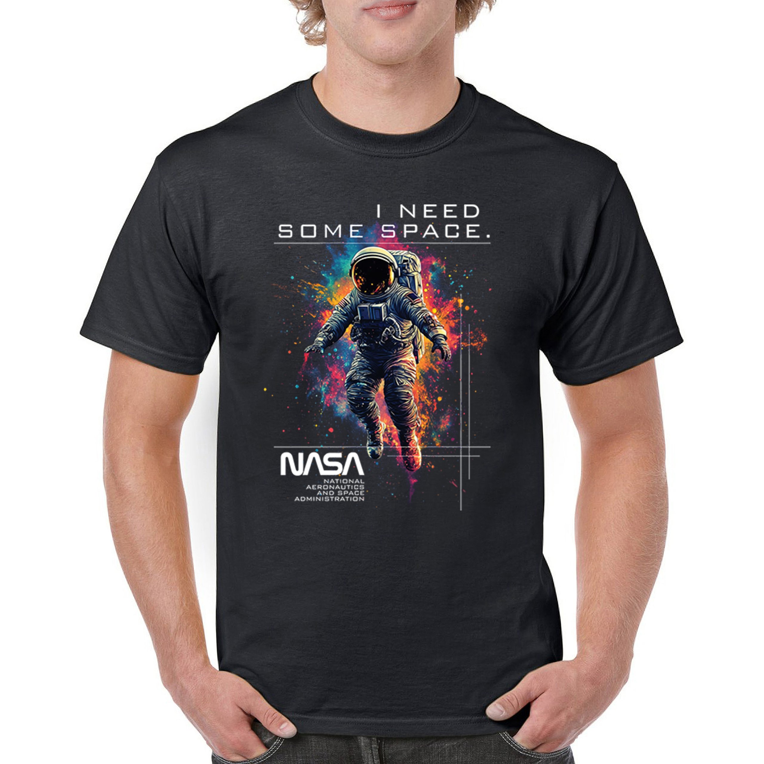 I need Some Space NASA T-shirt Universe Astronaut Paint Splatter Men’s Tee