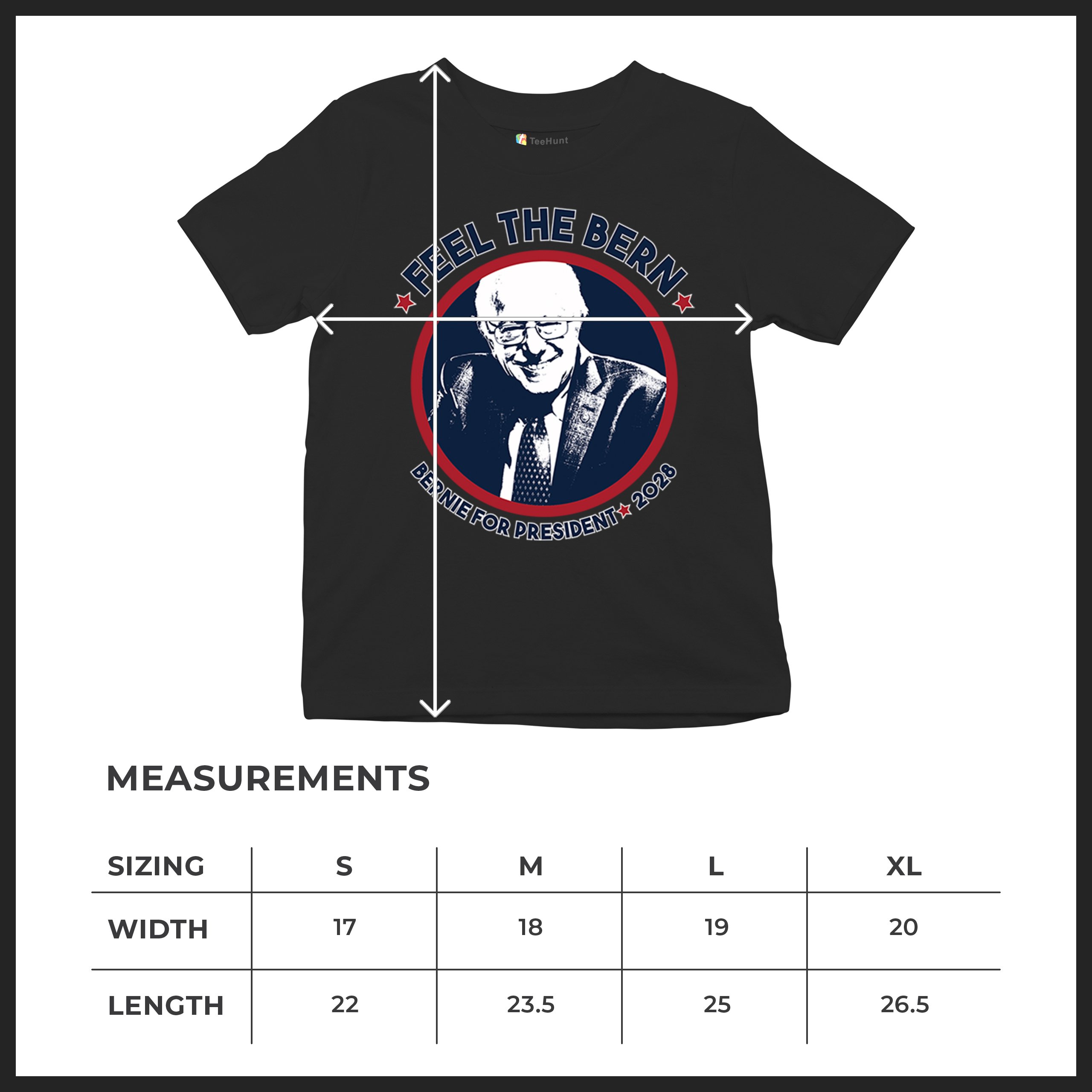 Feel The Bern 2028 Youth T-shirt Bernie Sanders For President Vote Kids - Picture 8 of 50