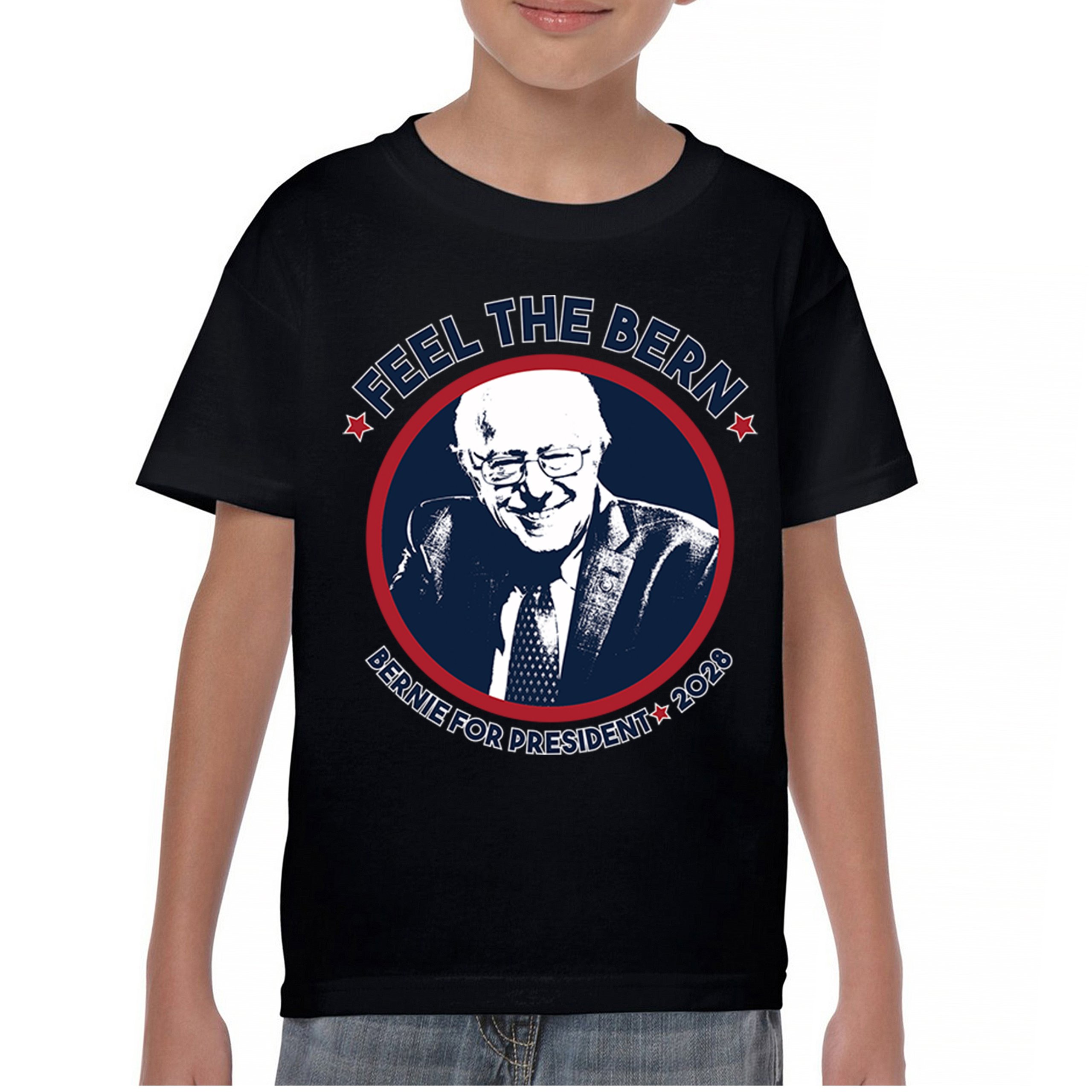 Feel The Bern 2028 Youth T-shirt Bernie Sanders For President Vote Kids - Picture 2 of 50