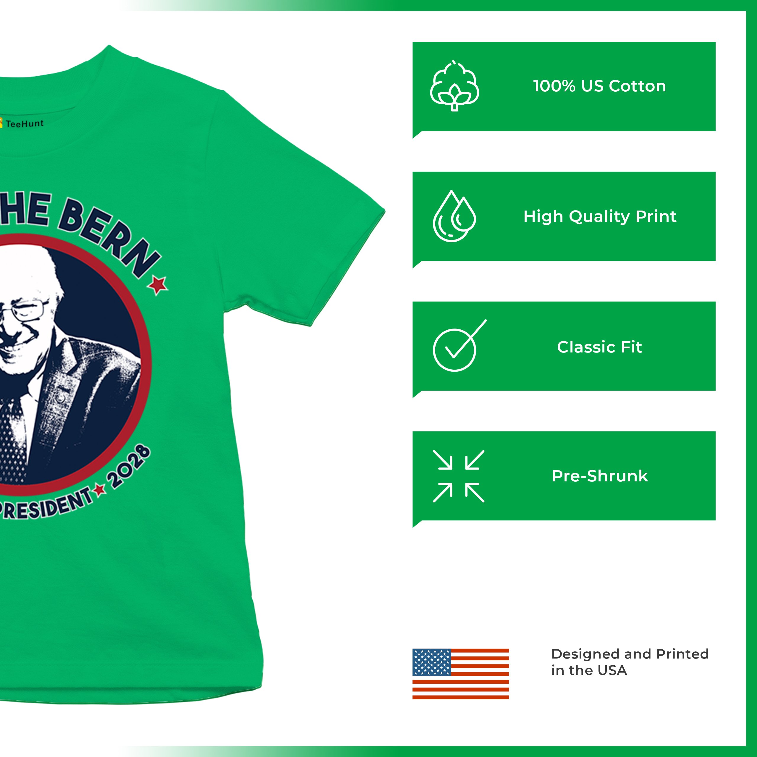 Feel The Bern 2028 Youth T-shirt Bernie Sanders For President Vote Kids - Picture 35 of 50