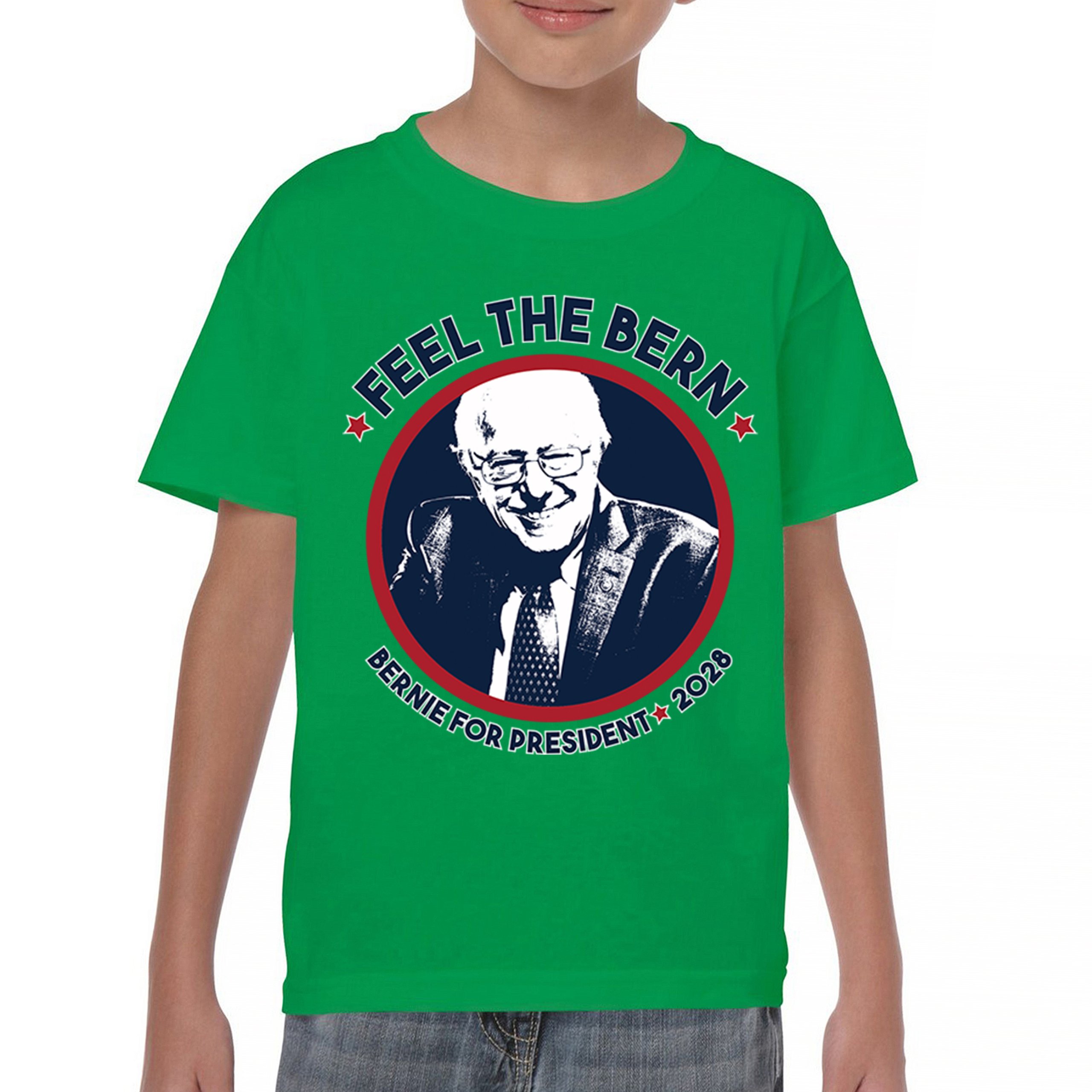 Feel The Bern 2028 Youth T-shirt Bernie Sanders For President Vote Kids - Picture 30 of 50