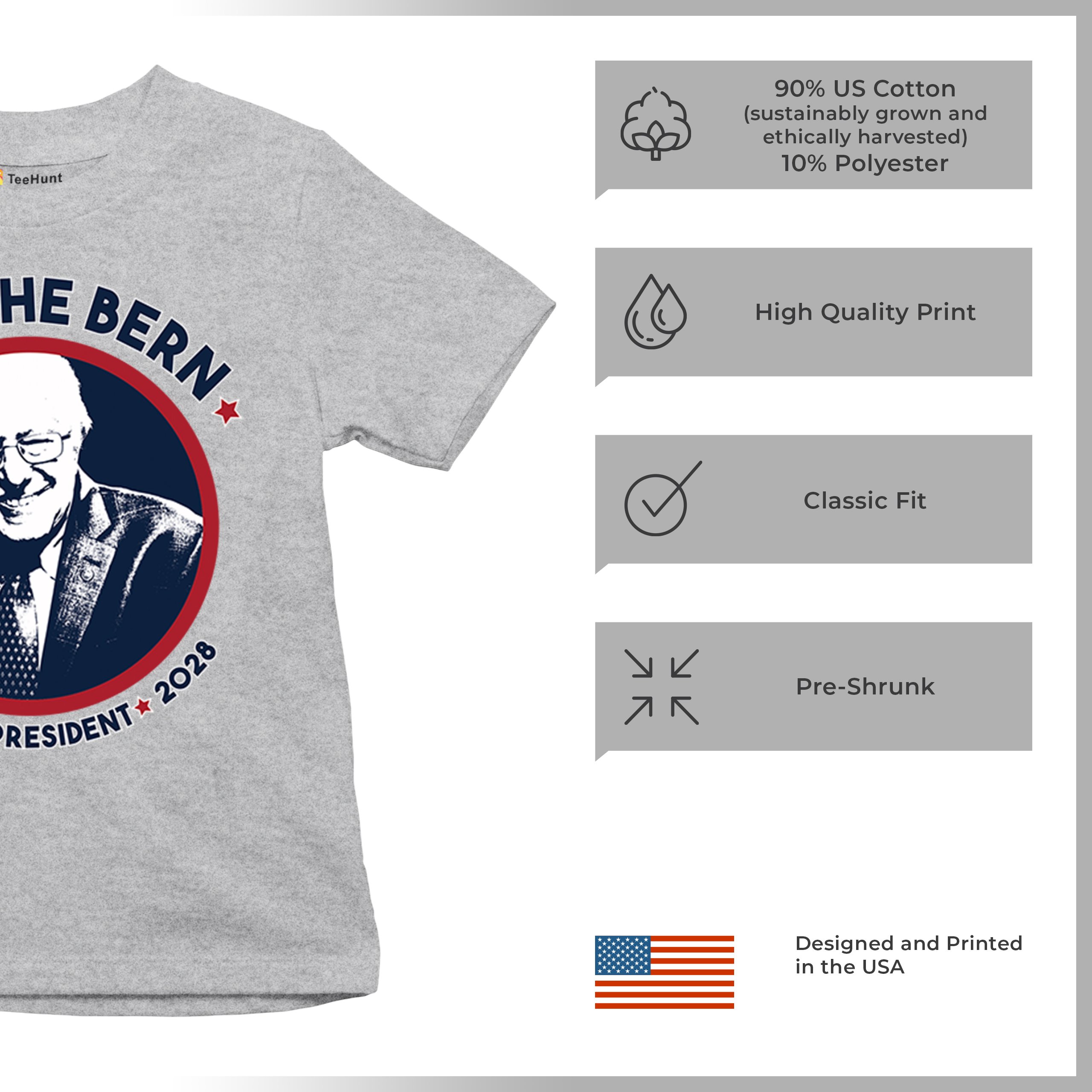 Feel The Bern 2028 Youth T-shirt Bernie Sanders For President Vote Kids - Picture 14 of 50