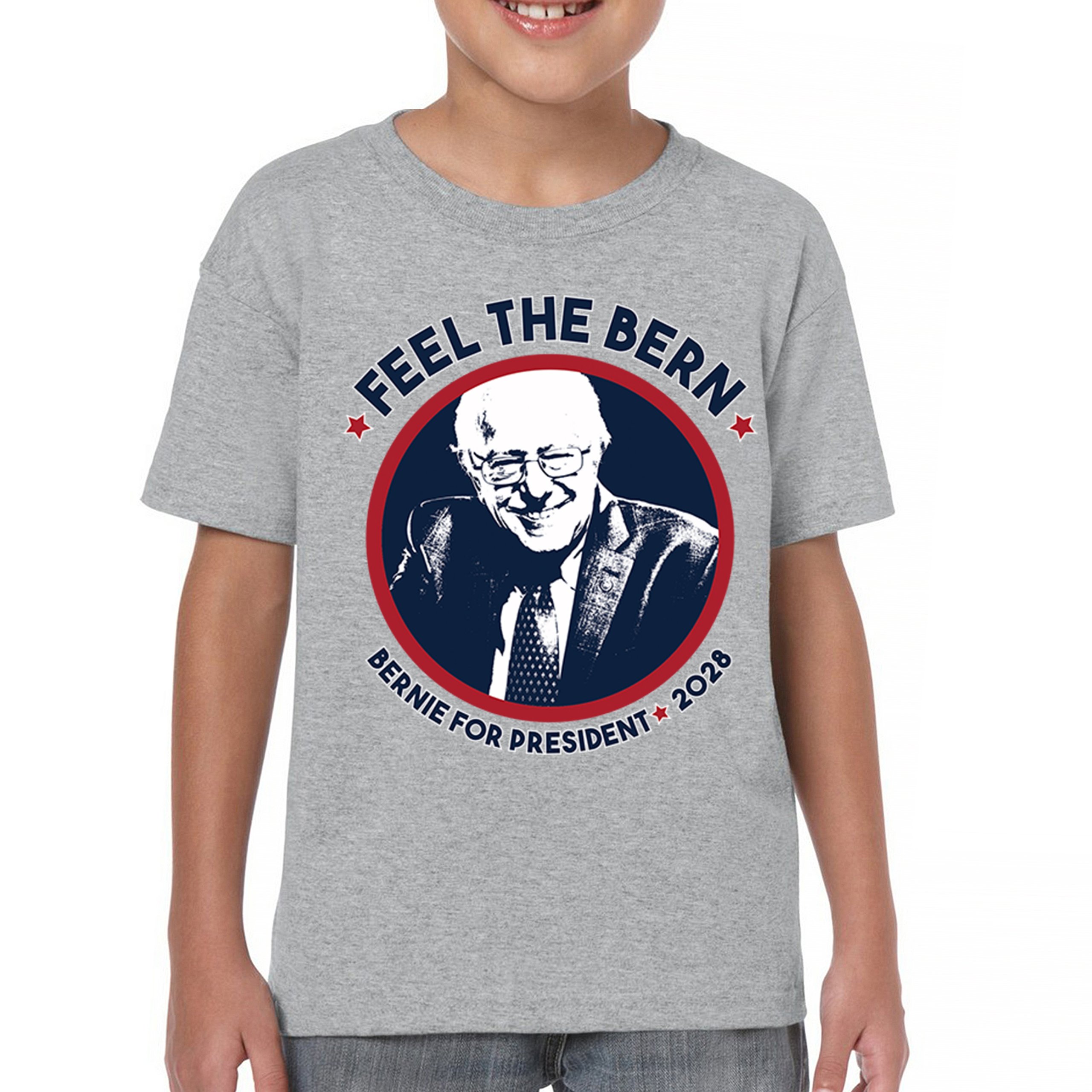 Feel The Bern 2028 Youth T-shirt Bernie Sanders For President Vote Kids - Picture 9 of 50