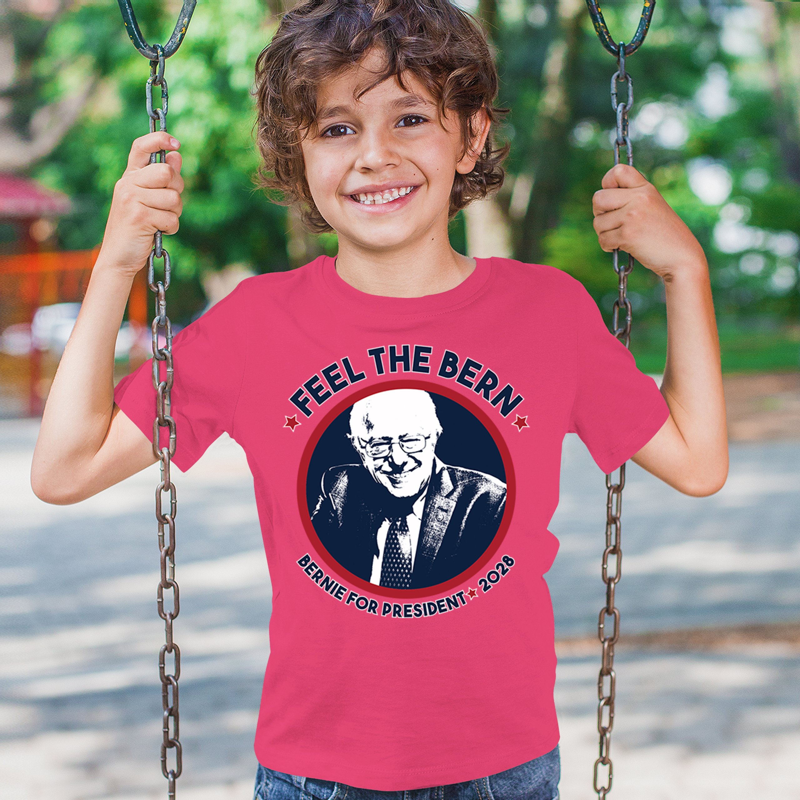 Feel The Bern 2028 Youth T-shirt Bernie Sanders For President Vote Kids - Picture 47 of 50