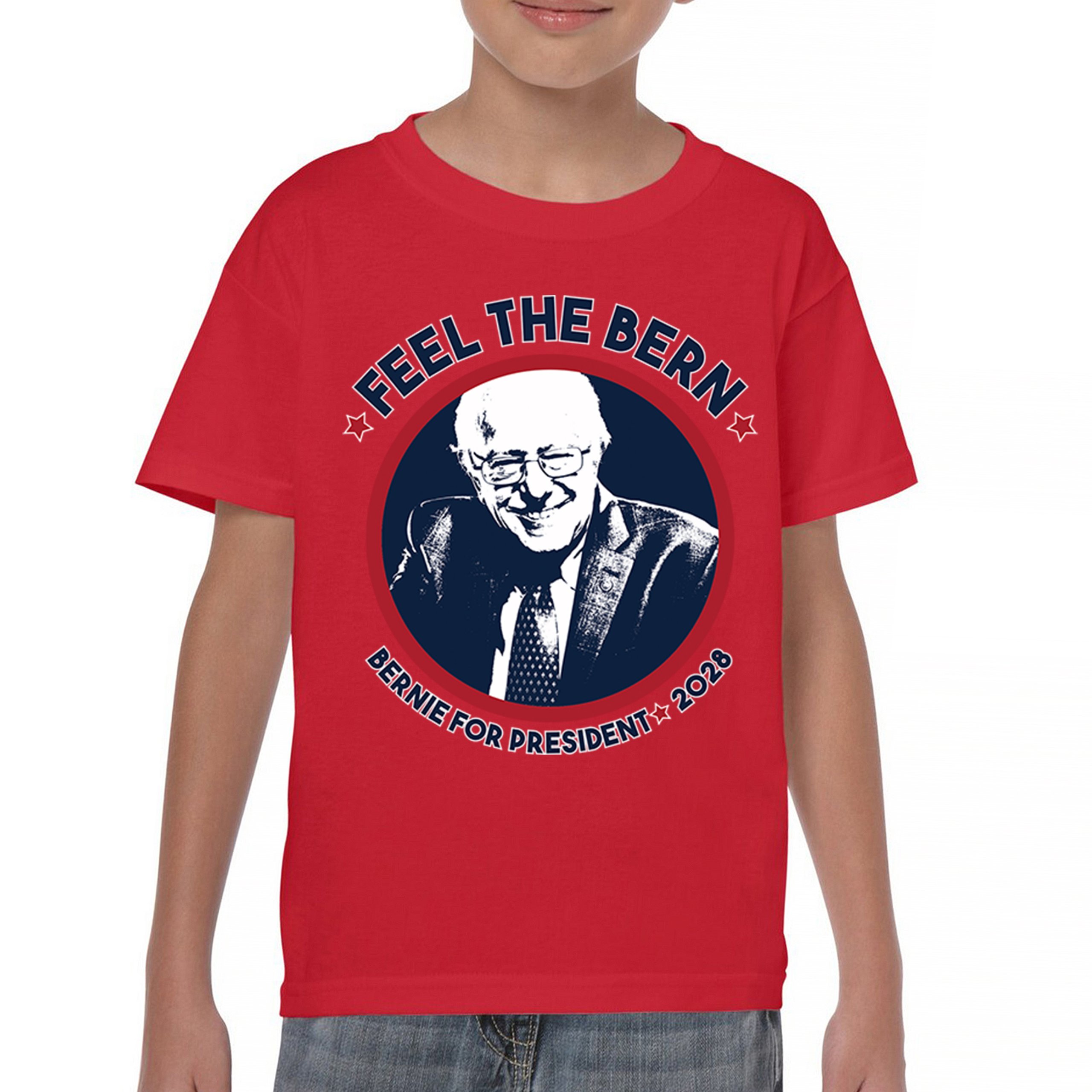 Feel The Bern 2028 Youth T-shirt Bernie Sanders For President Vote Kids - Picture 16 of 50