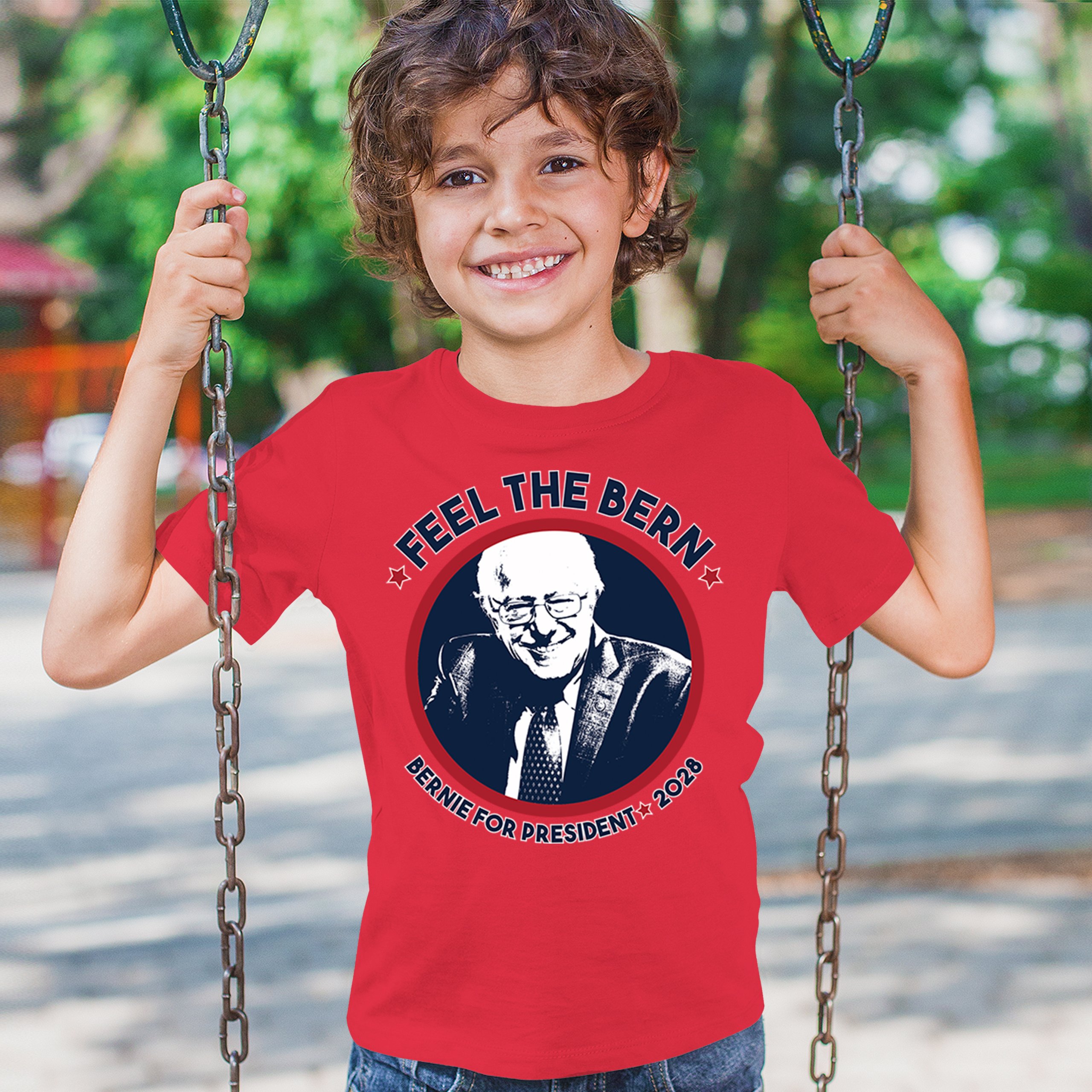 Feel The Bern 2028 Youth T-shirt Bernie Sanders For President Vote Kids - Picture 19 of 50