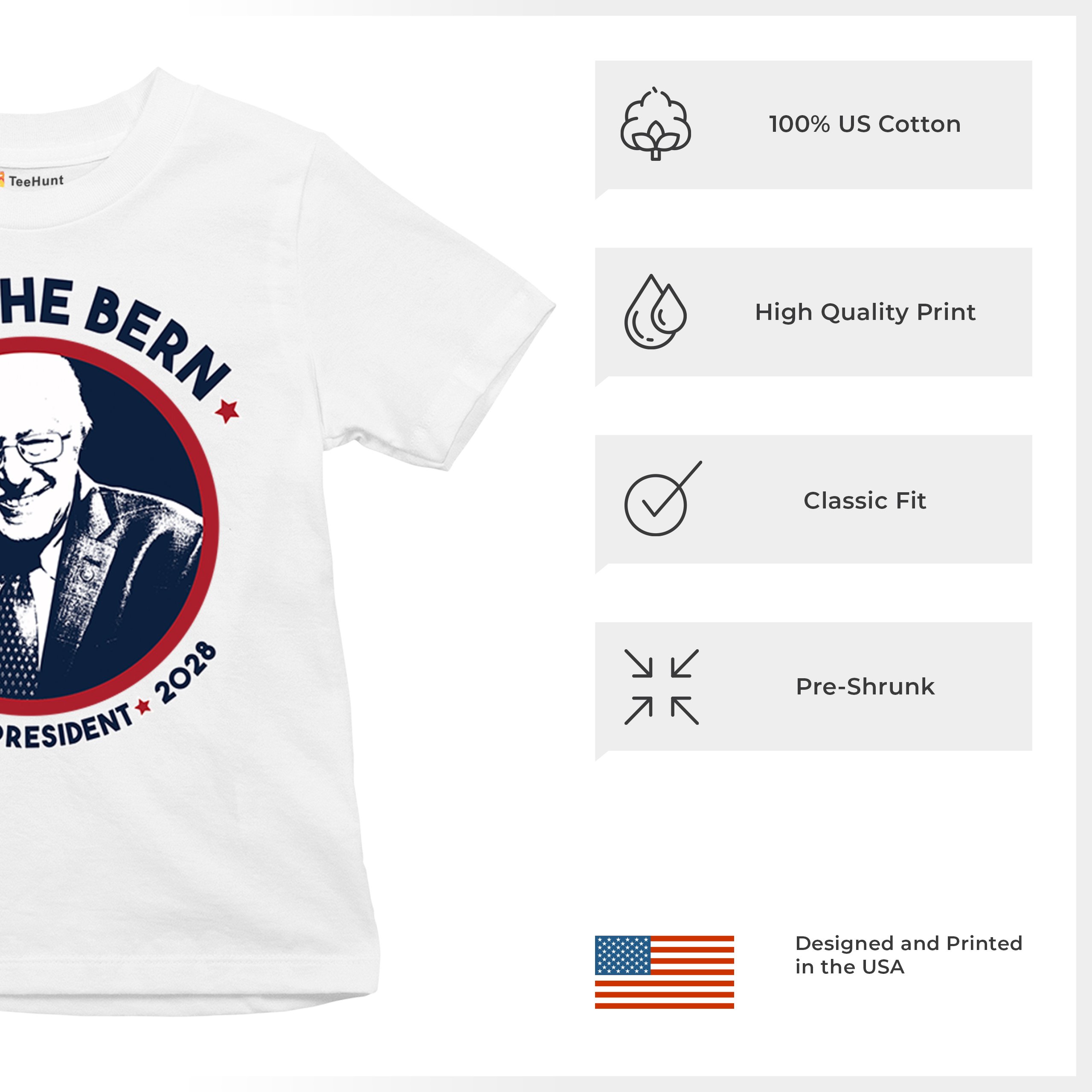 Feel The Bern 2028 Youth T-shirt Bernie Sanders For President Vote Kids - Picture 28 of 50