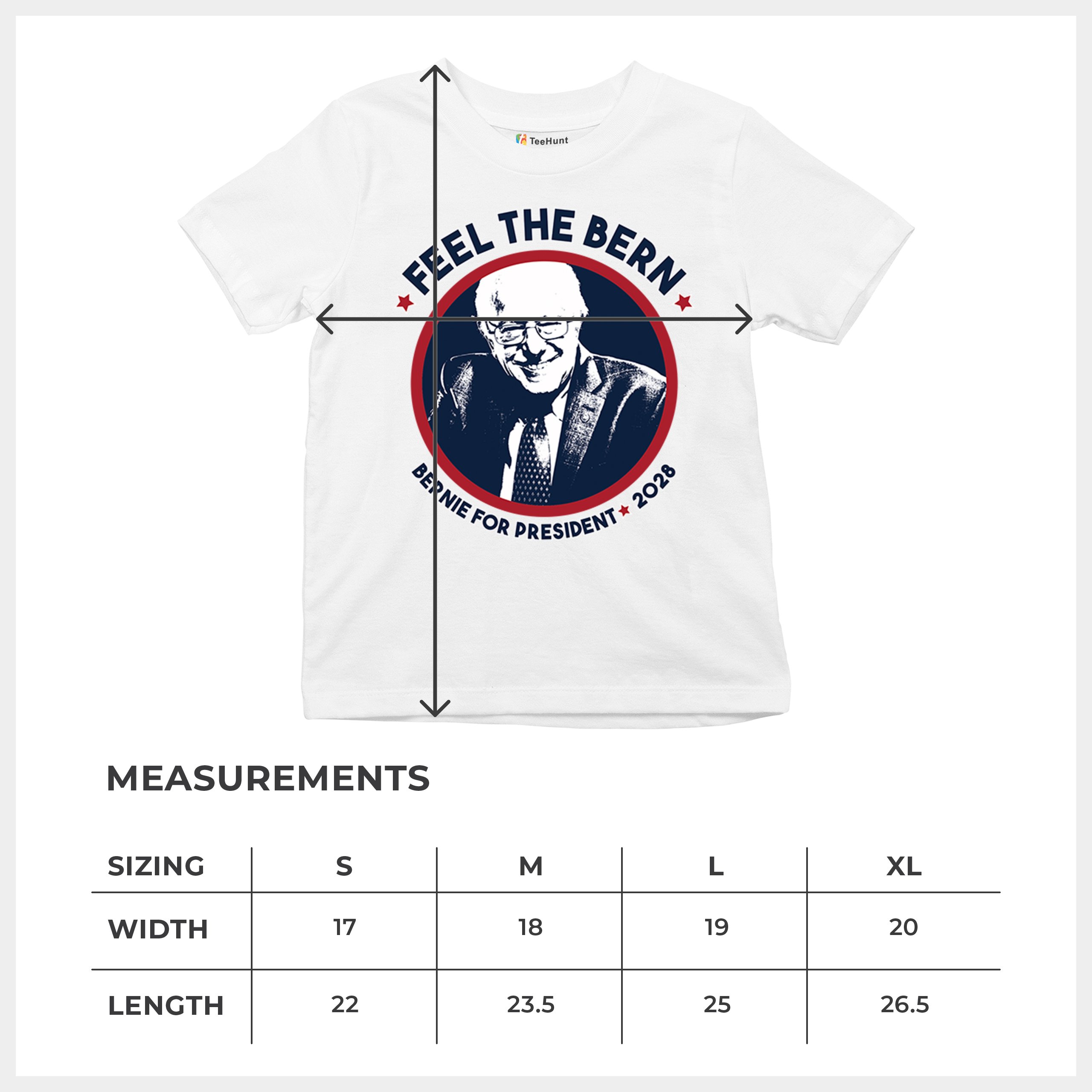 Feel The Bern 2028 Youth T-shirt Bernie Sanders For President Vote Kids - Picture 29 of 50