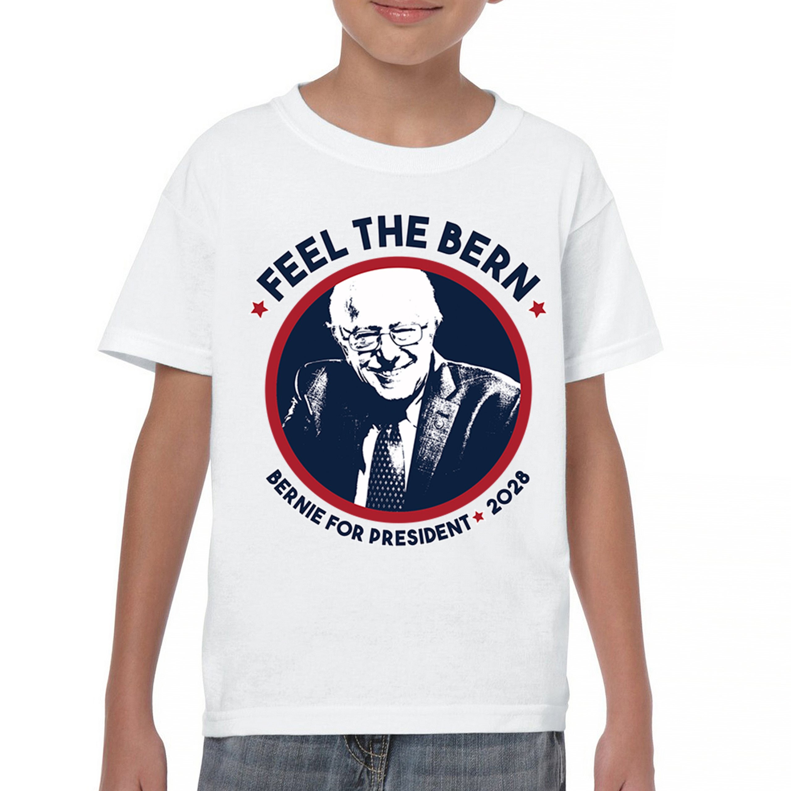 Feel The Bern 2028 Youth T-shirt Bernie Sanders For President Vote Kids - Picture 23 of 50