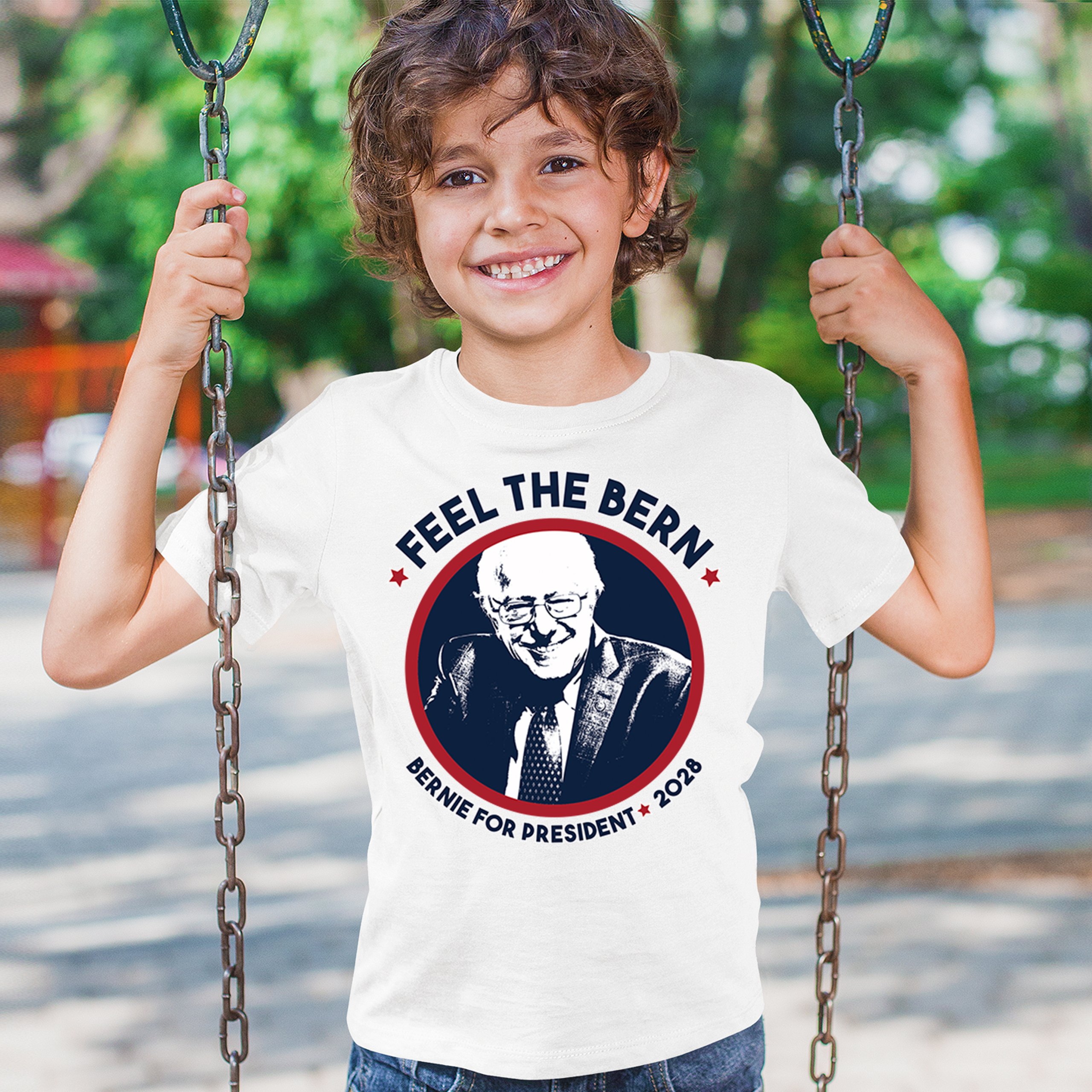 Feel The Bern 2028 Youth T-shirt Bernie Sanders For President Vote Kids - Picture 26 of 50