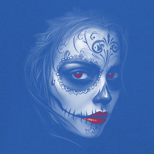 Sugar Skull Portrait Youth T-shirt Gothic Beauty Red Lips Day of the Dead Kids - Picture 39 of 50