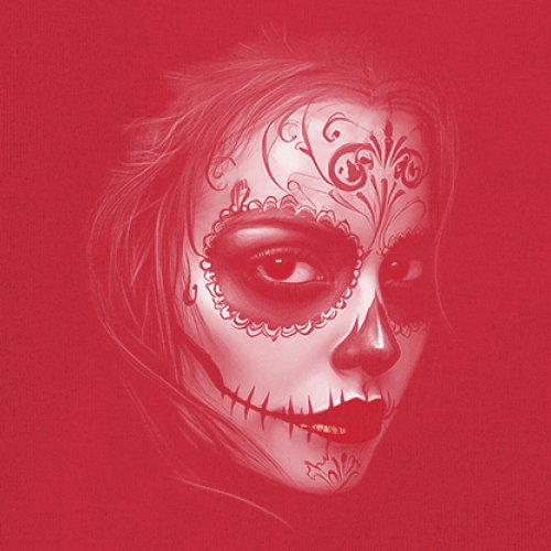 Sugar Skull Portrait Youth T-shirt Gothic Beauty Red Lips Day of the Dead Kids - Picture 18 of 50