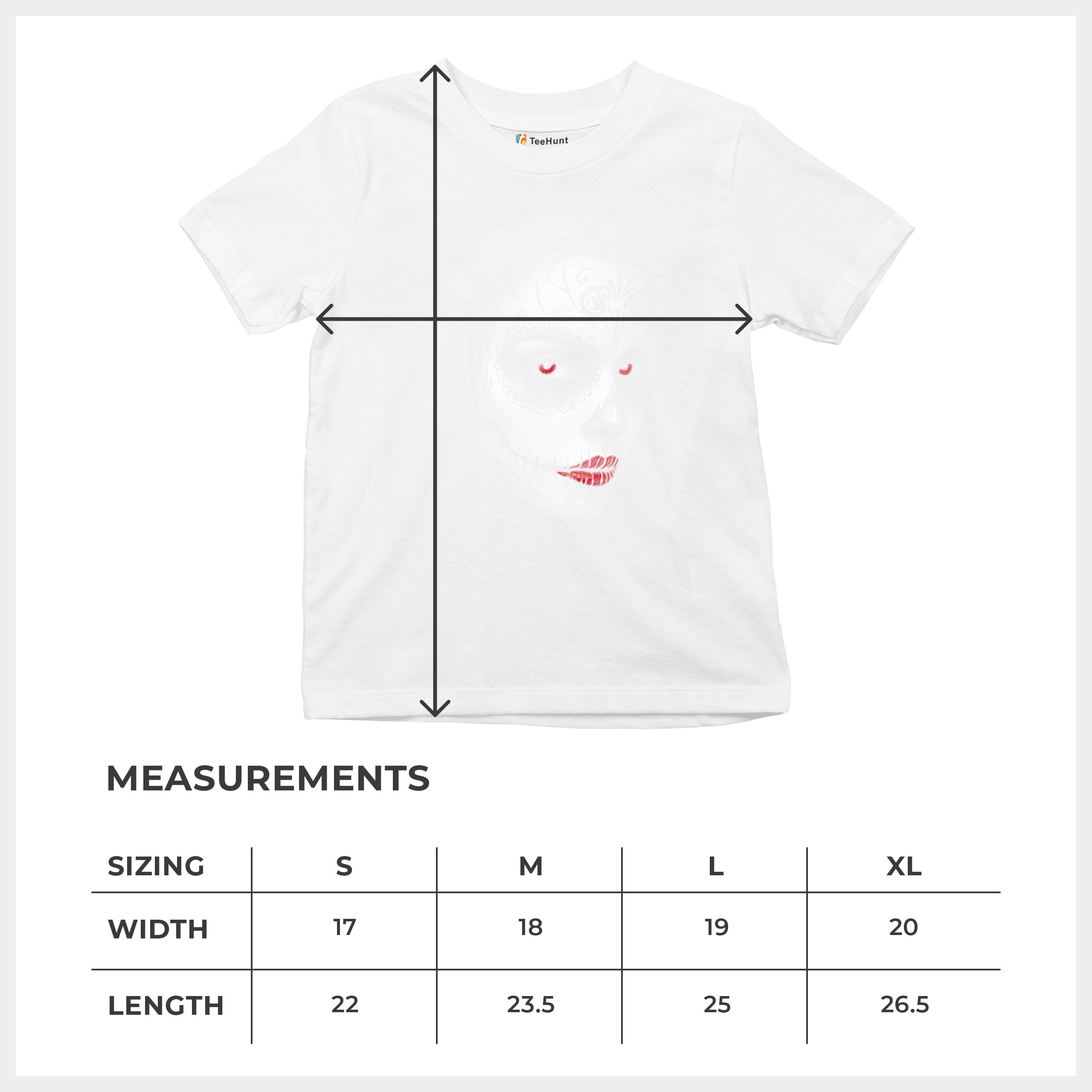 Sugar Skull Portrait Youth T-shirt Gothic Beauty Red Lips Day of the Dead Kids - Picture 29 of 50