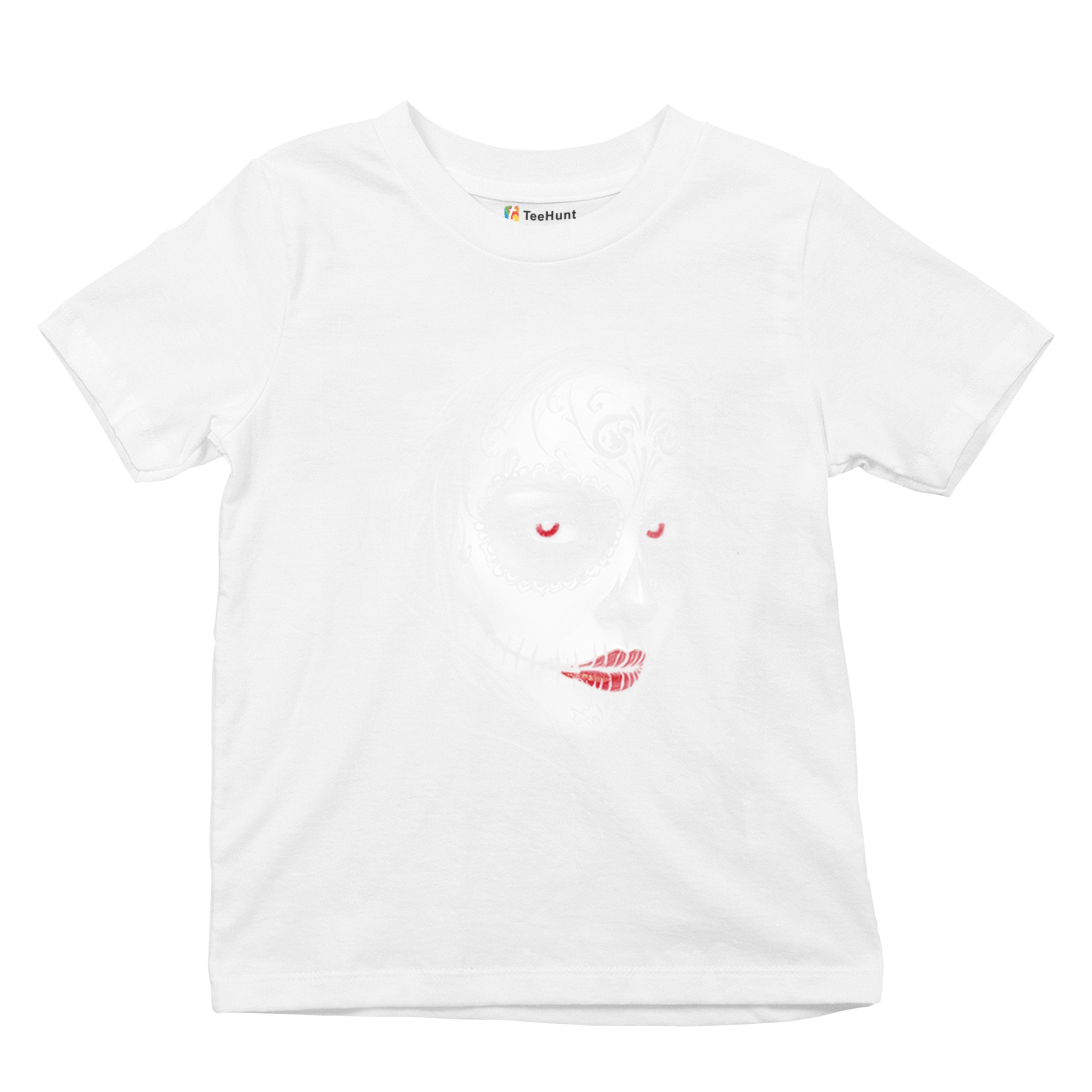 Sugar Skull Portrait Youth T-shirt Gothic Beauty Red Lips Day of the Dead Kids - Picture 27 of 50