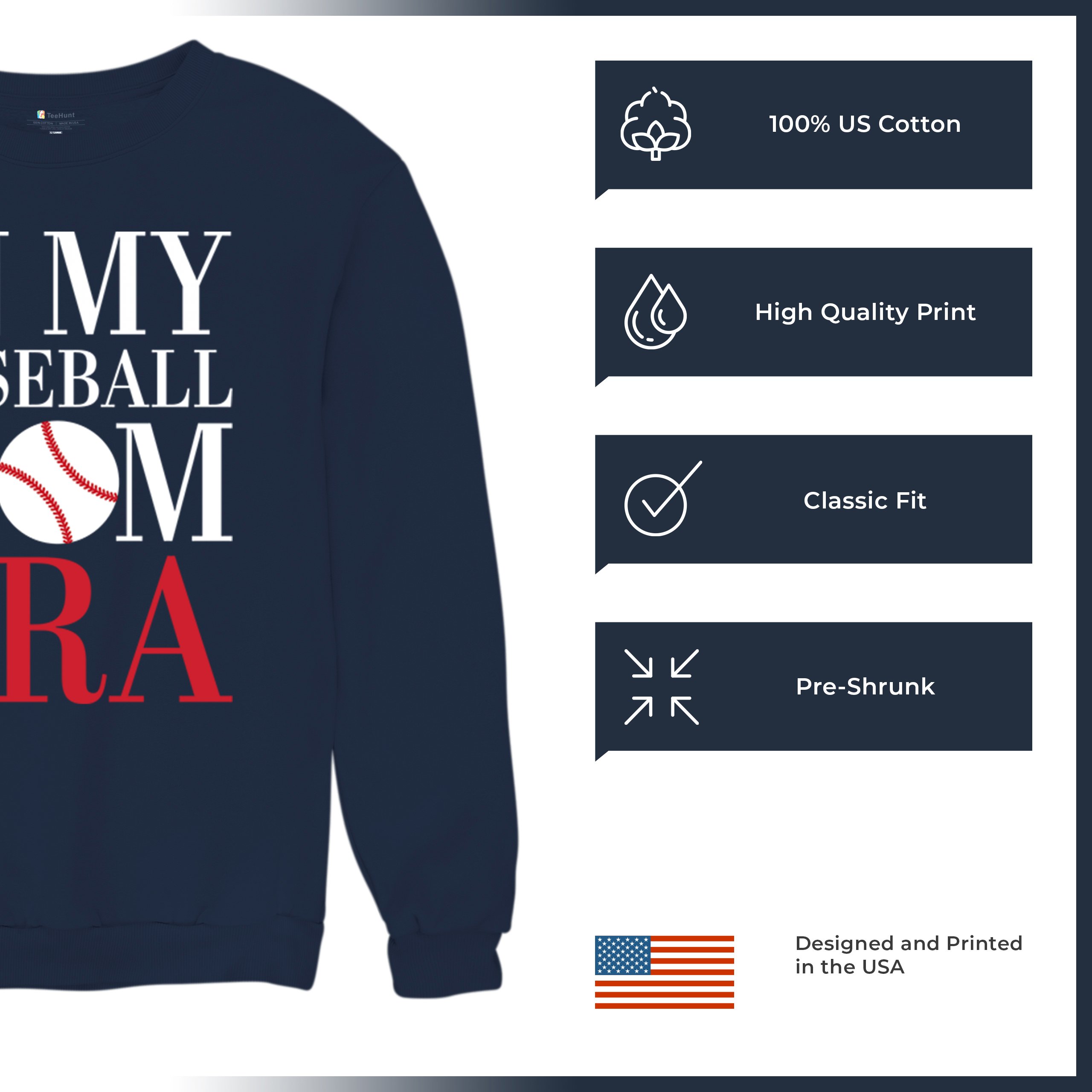 In My Baseball Mom Era Sweatshirt Funny Mom of Boys Best Team Mother Crewneck - Picture 14 of 29