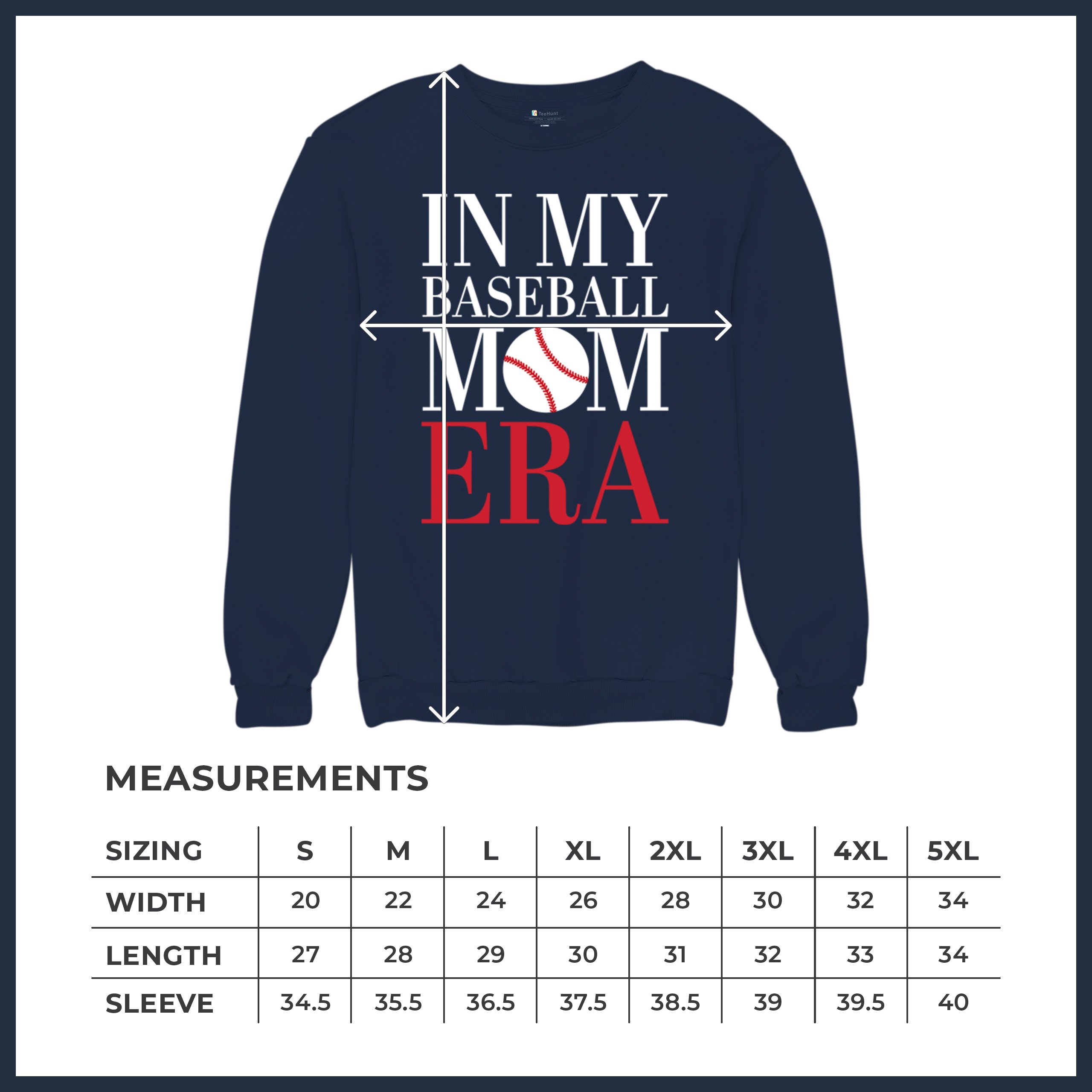In My Baseball Mom Era Sweatshirt Funny Mom of Boys Best Team Mother Crewneck - Picture 15 of 29