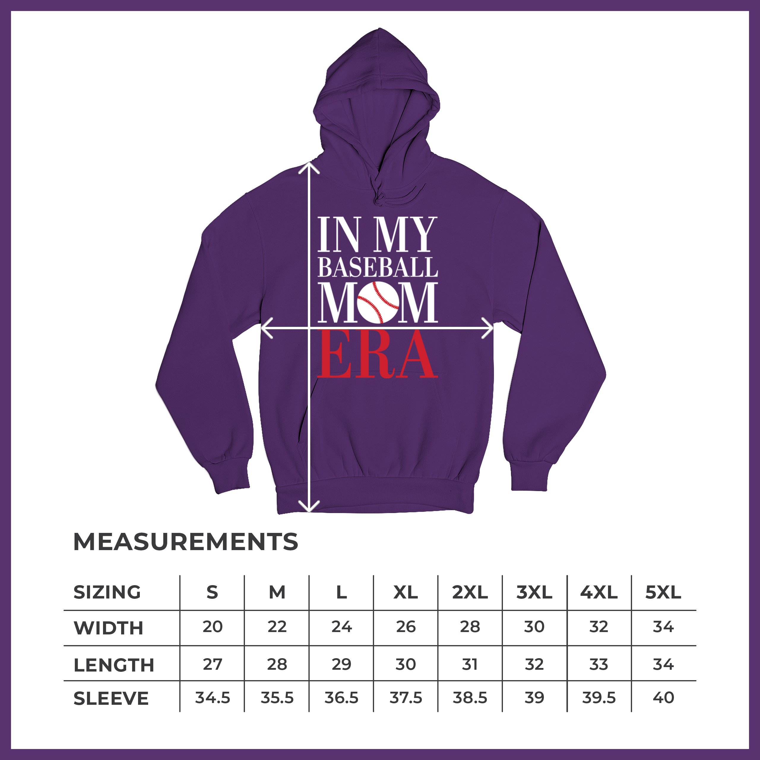 In My Baseball Mom Era Sweatshirt Funny Mom of Boys Best Team Mother Hoodie - Picture 15 of 29