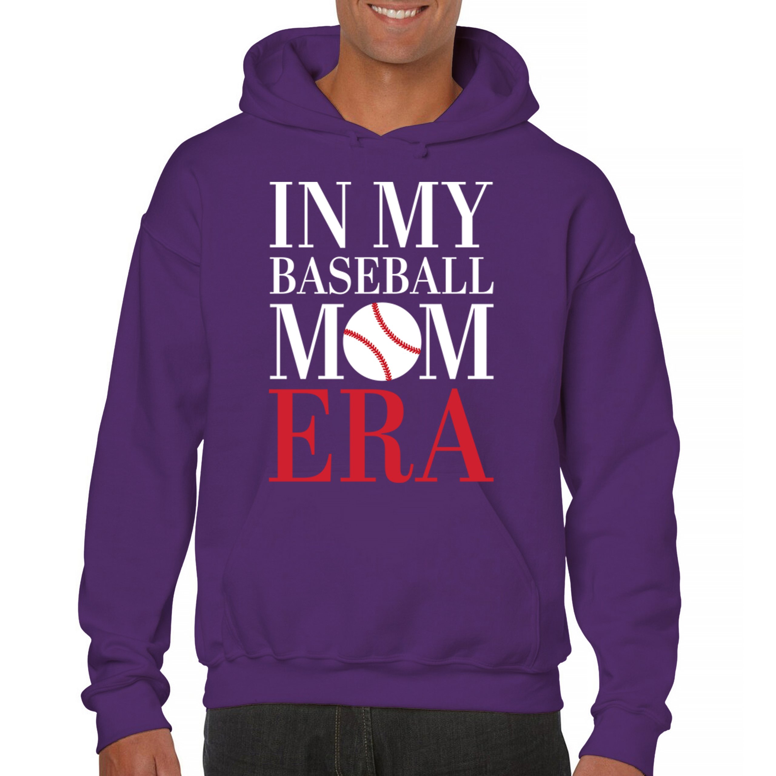 In My Baseball Mom Era Sweatshirt Funny Mom of Boys Best Team Mother Hoodie - Picture 9 of 29
