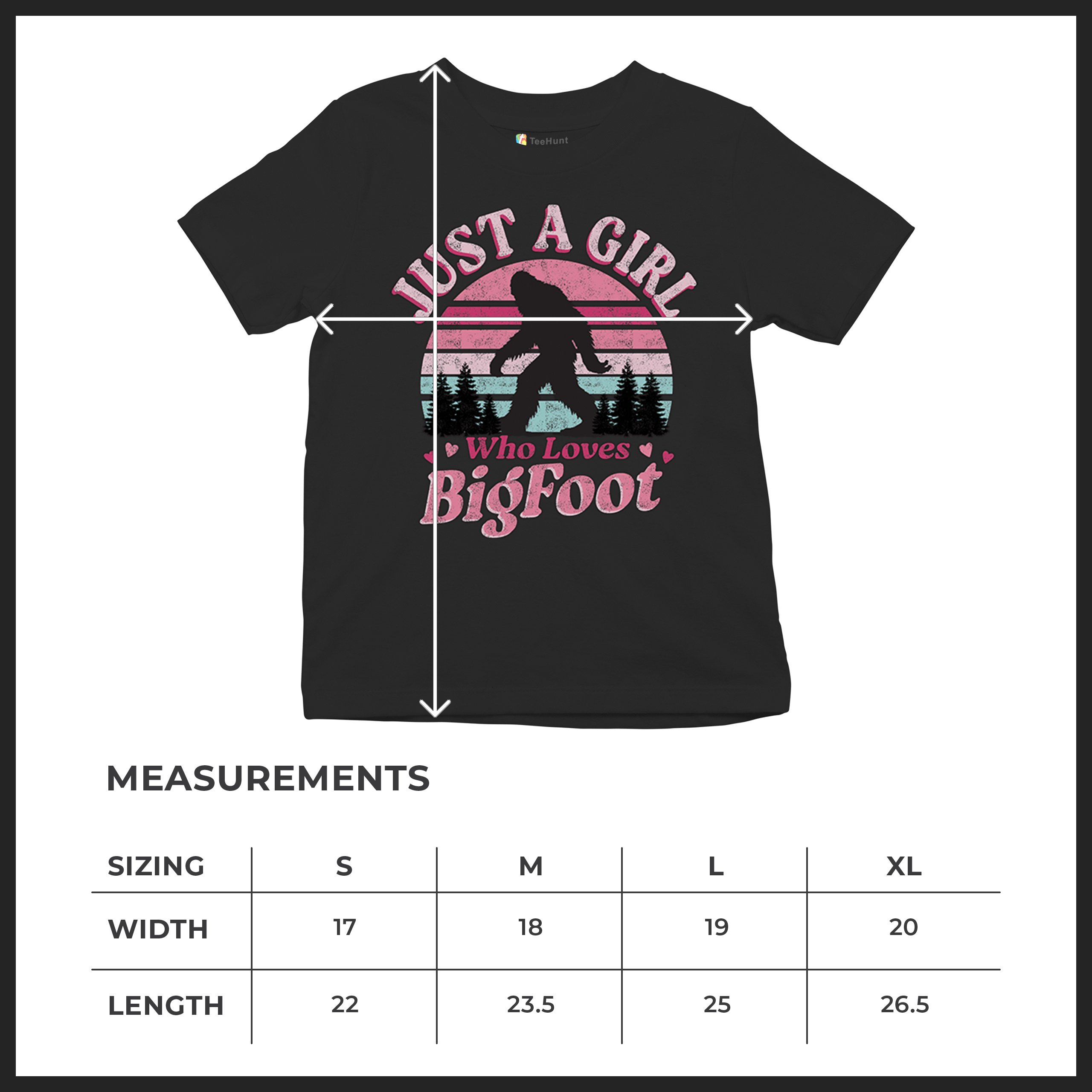Girl Who Loves Bigfoot Youth T-shirt Sasquatch Cute Gift Vintage Sunset Kids - Picture 8 of 50
