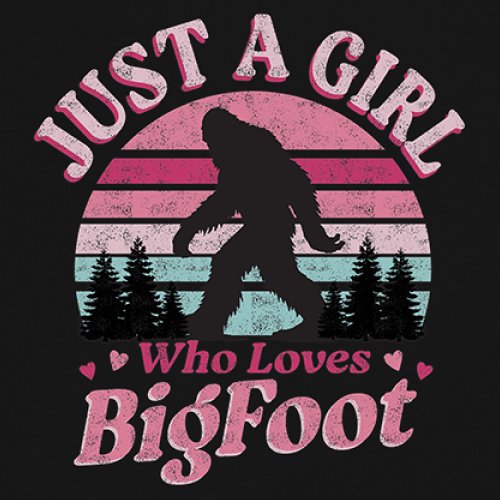 Girl Who Loves Bigfoot Youth T-shirt Sasquatch Cute Gift Vintage Sunset Kids - Picture 4 of 50