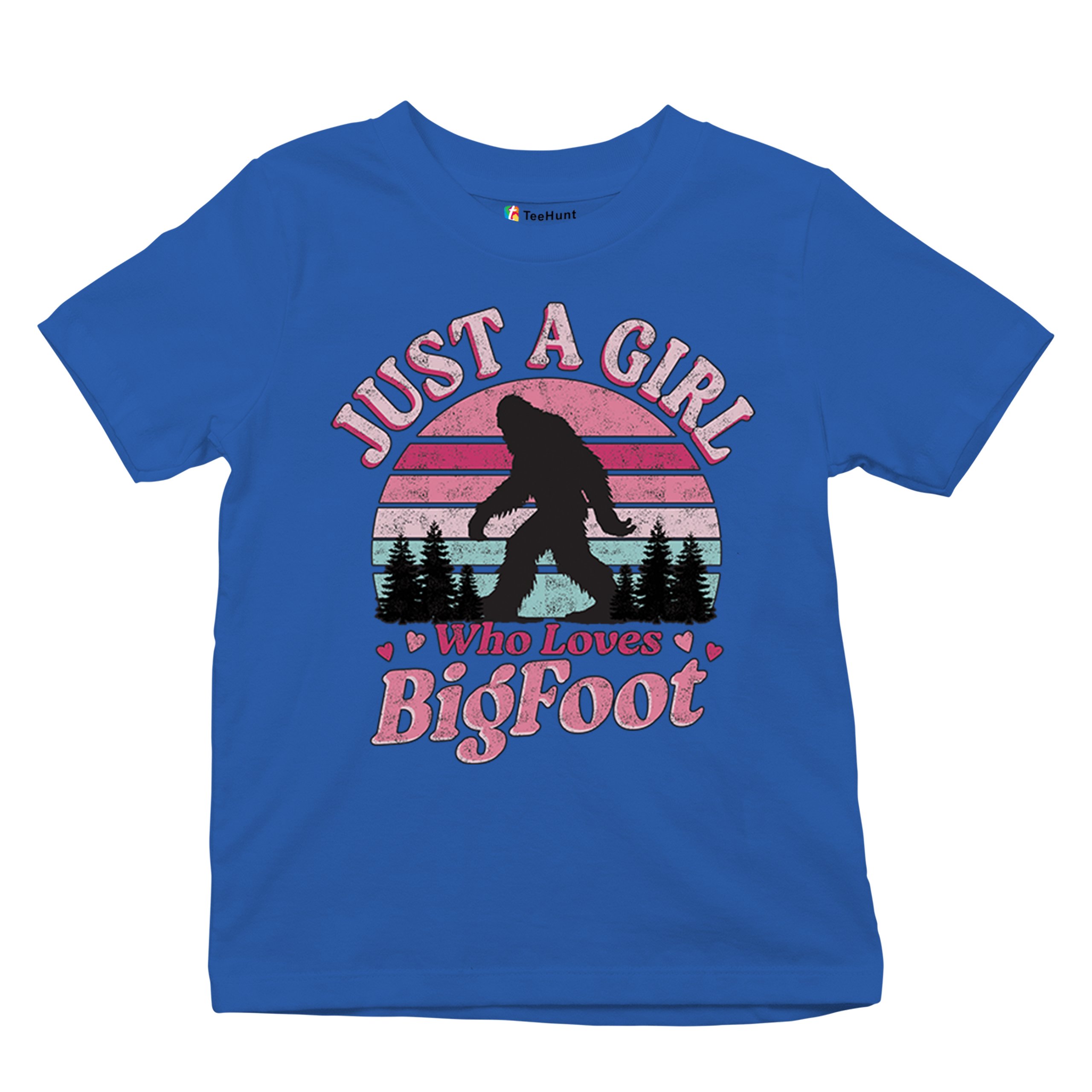 Girl Who Loves Bigfoot Youth T-shirt Sasquatch Cute Gift Vintage Sunset Kids - Picture 41 of 50
