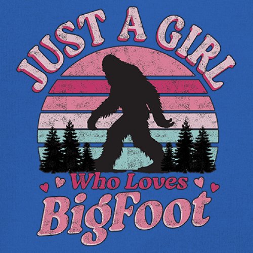 Girl Who Loves Bigfoot Youth T-shirt Sasquatch Cute Gift Vintage Sunset Kids - Picture 39 of 50