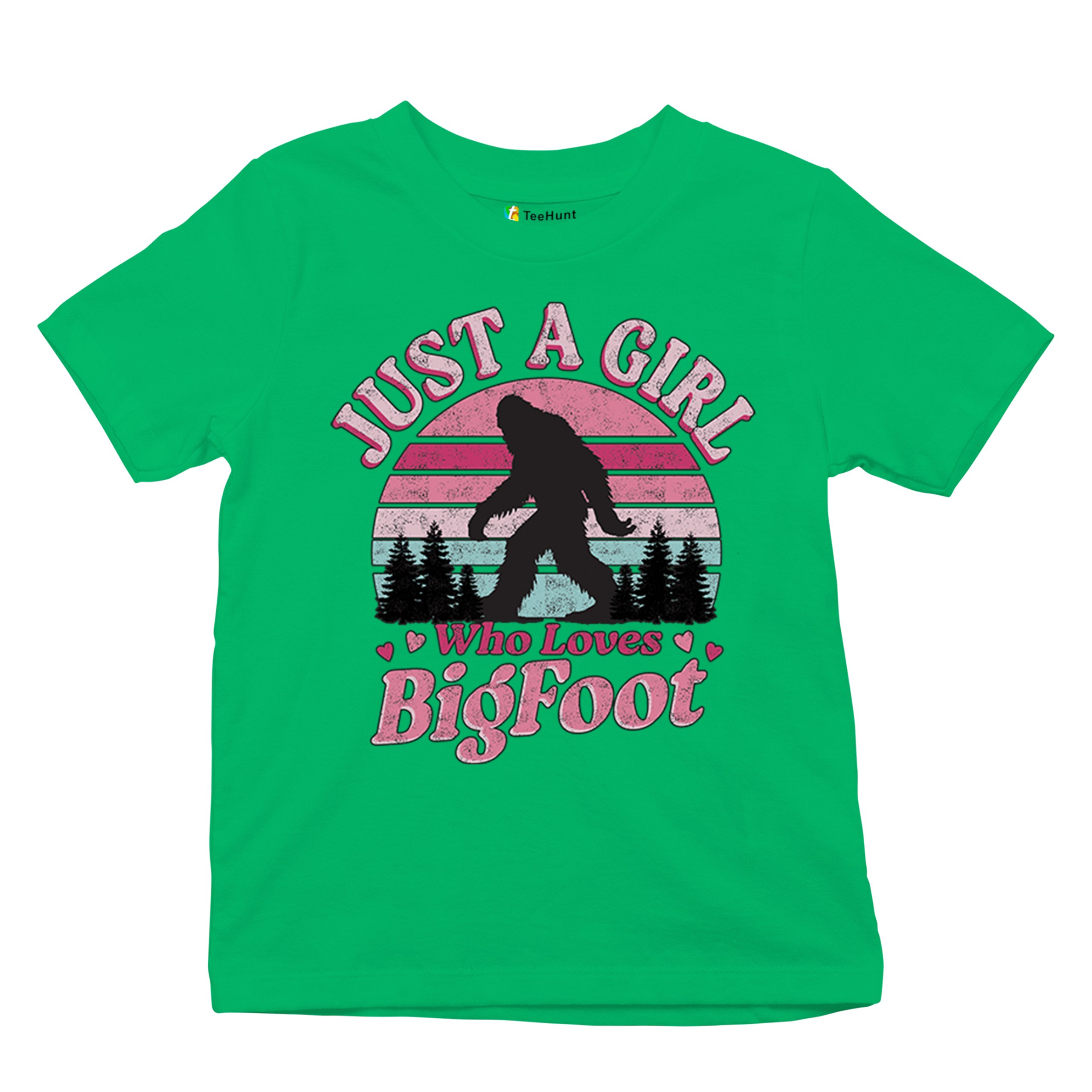 Girl Who Loves Bigfoot Youth T-shirt Sasquatch Cute Gift Vintage Sunset Kids - Picture 34 of 50