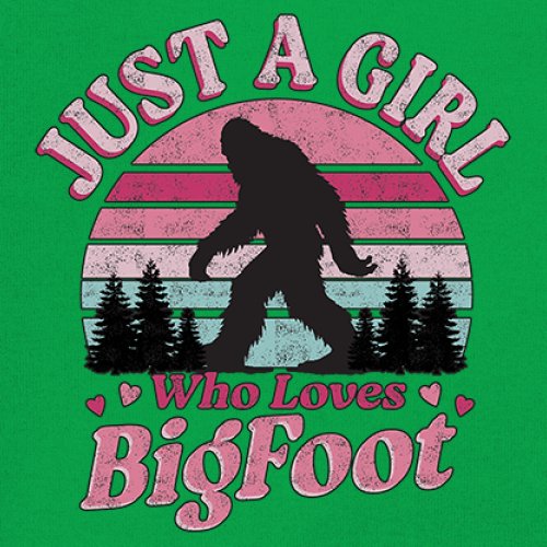 Girl Who Loves Bigfoot Youth T-shirt Sasquatch Cute Gift Vintage Sunset Kids - Picture 32 of 50