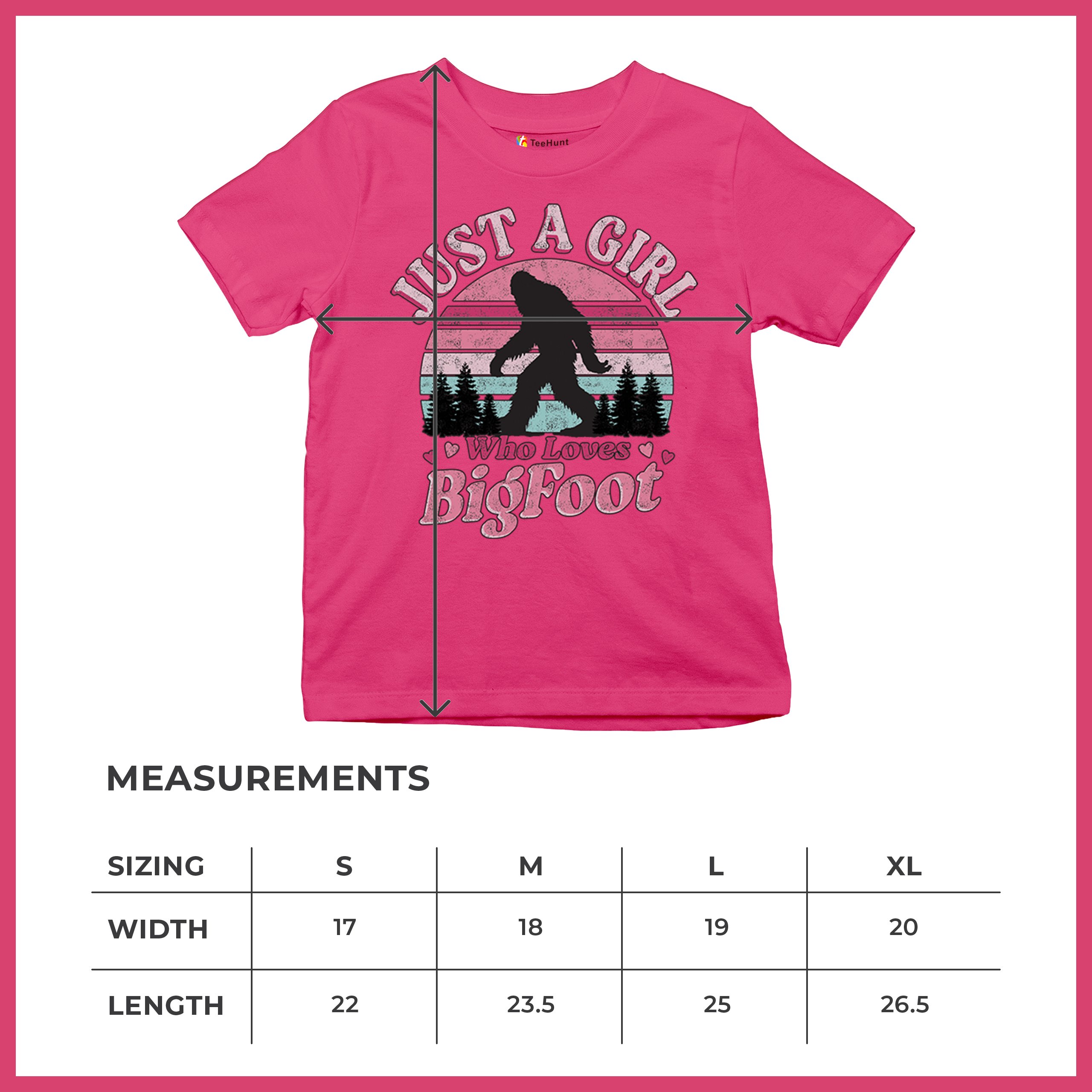 Girl Who Loves Bigfoot Youth T-shirt Sasquatch Cute Gift Vintage Sunset Kids - Picture 50 of 50