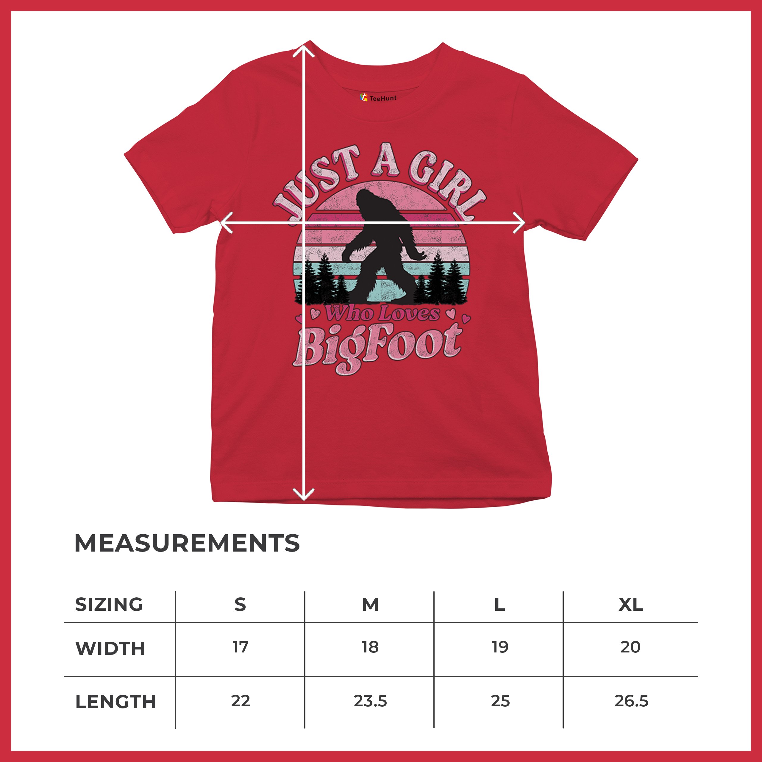 Girl Who Loves Bigfoot Youth T-shirt Sasquatch Cute Gift Vintage Sunset Kids - Picture 22 of 50