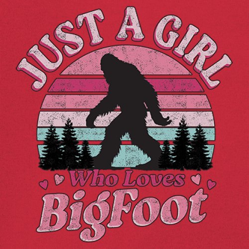 Girl Who Loves Bigfoot Youth T-shirt Sasquatch Cute Gift Vintage Sunset Kids - Picture 18 of 50