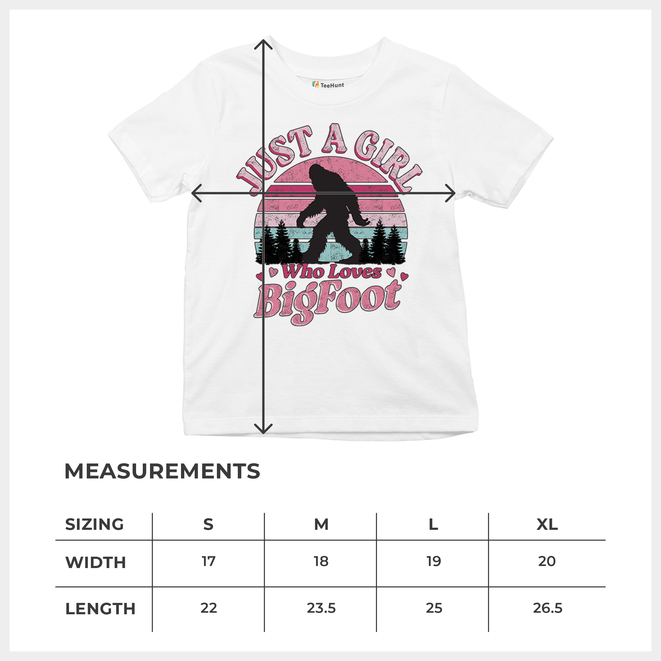 Girl Who Loves Bigfoot Youth T-shirt Sasquatch Cute Gift Vintage Sunset Kids - Picture 29 of 50