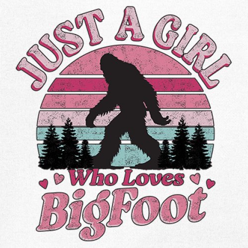 Girl Who Loves Bigfoot Youth T-shirt Sasquatch Cute Gift Vintage Sunset Kids - Picture 25 of 50