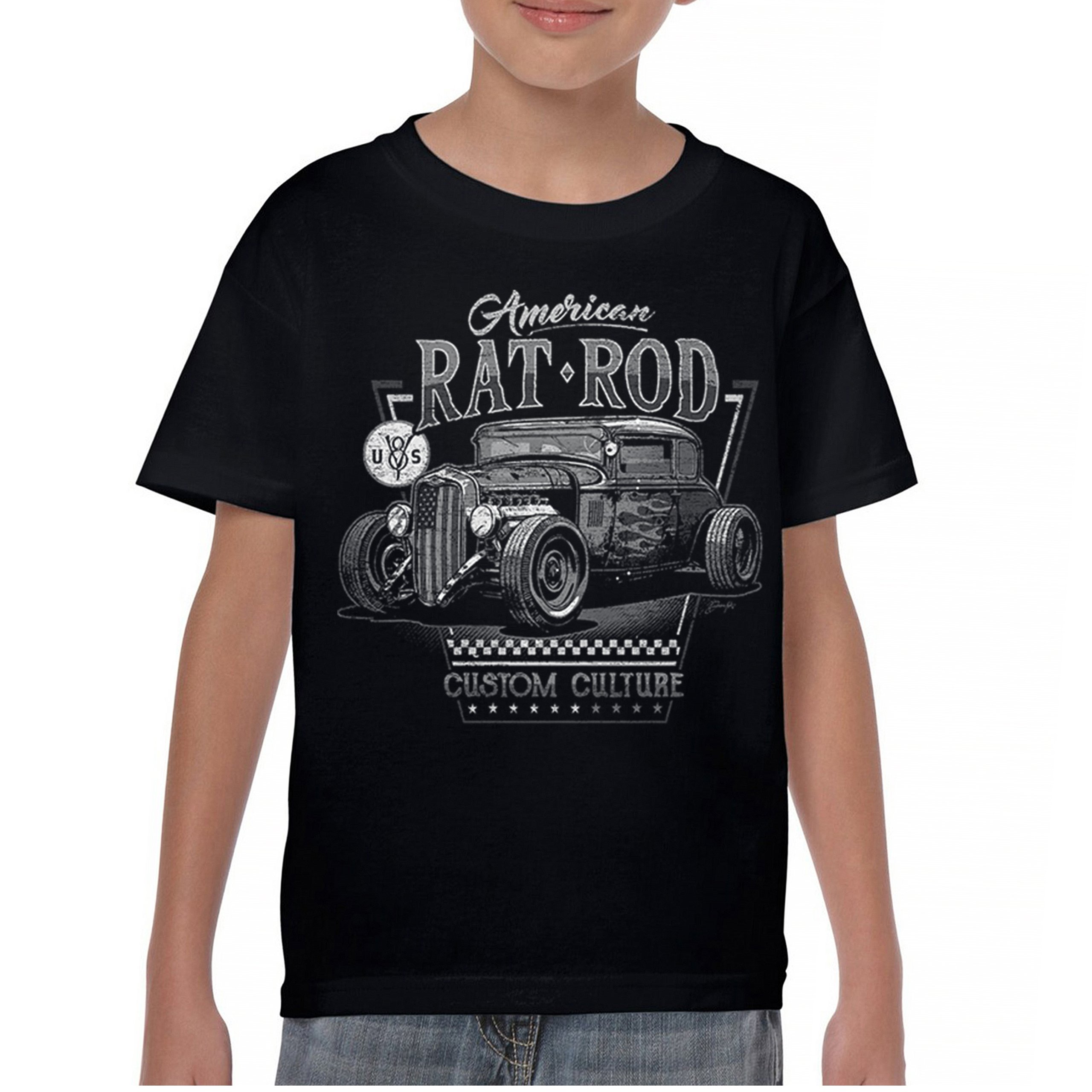 American Rat Rod Youth T-shirt Hot Rod Custom Culture Classic Vintage Car Kids - Picture 2 of 22