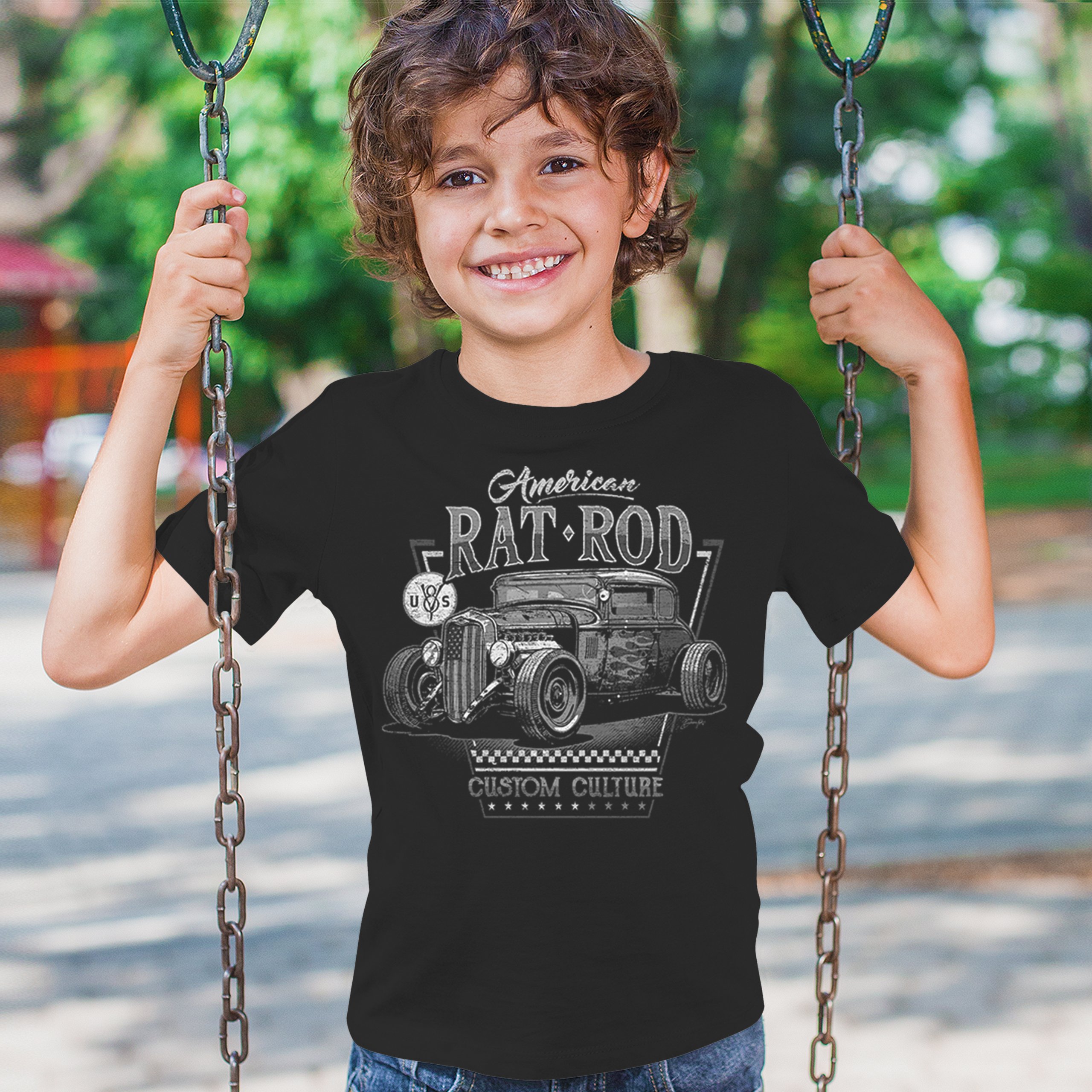American Rat Rod Youth T-shirt Hot Rod Custom Culture Classic Vintage Car Kids - Picture 5 of 22