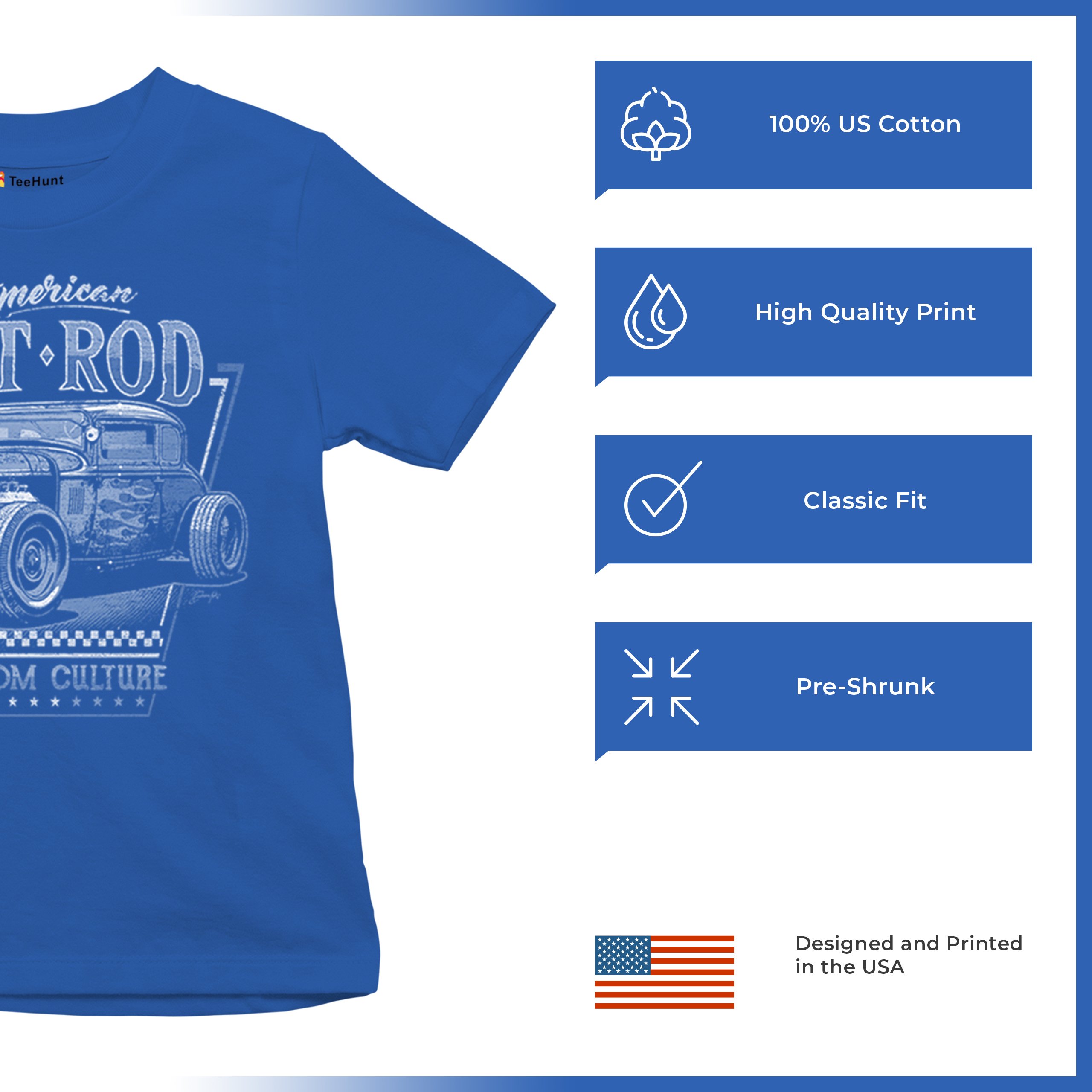 American Rat Rod Youth T-shirt Hot Rod Custom Culture Classic Vintage Car Kids - Picture 21 of 22