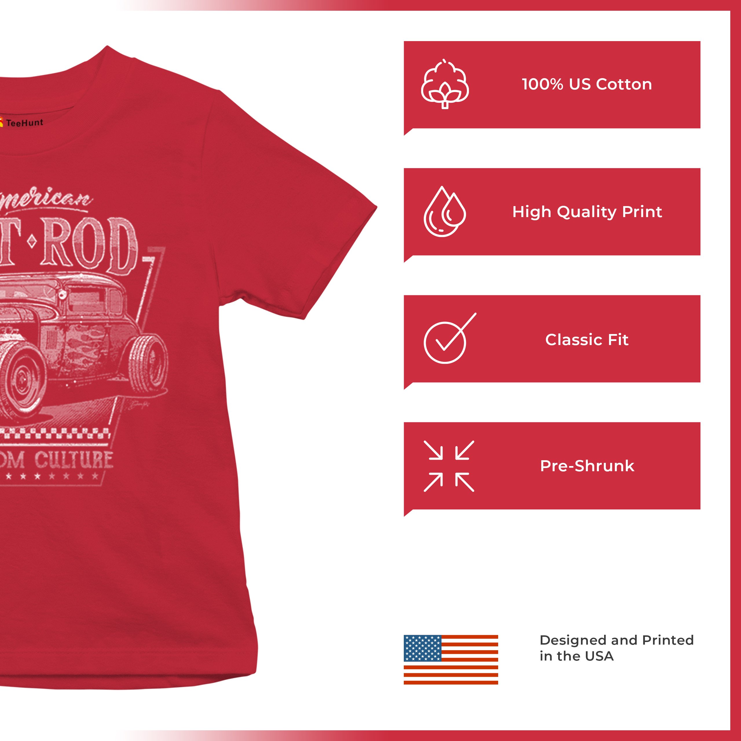 American Rat Rod Youth T-shirt Hot Rod Custom Culture Classic Vintage Car Kids - Picture 14 of 22