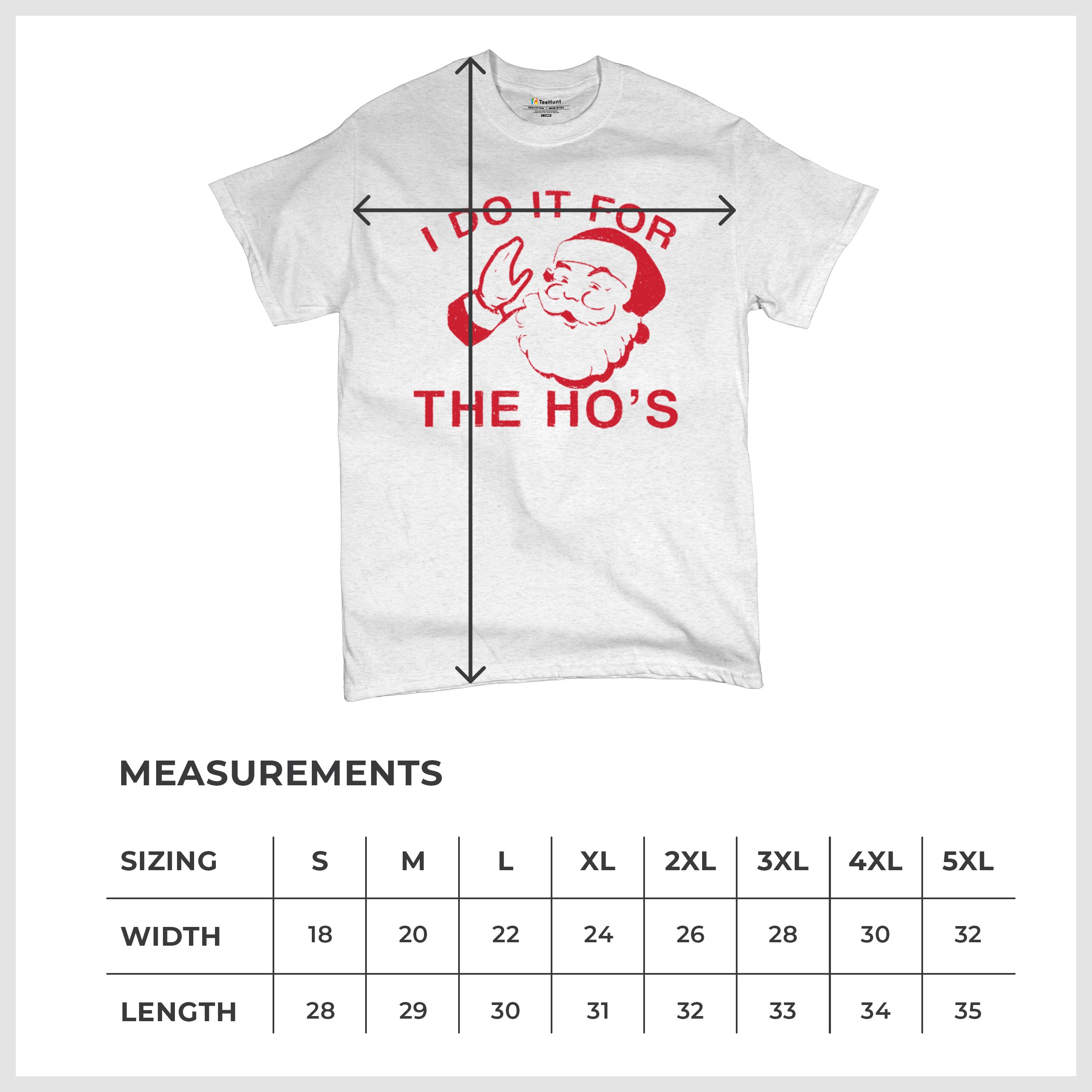 I Do It For The Ho's Funny Christmas T-shirt Santa Xmas Ugly Humor Men's Tee - Picture 22 of 29