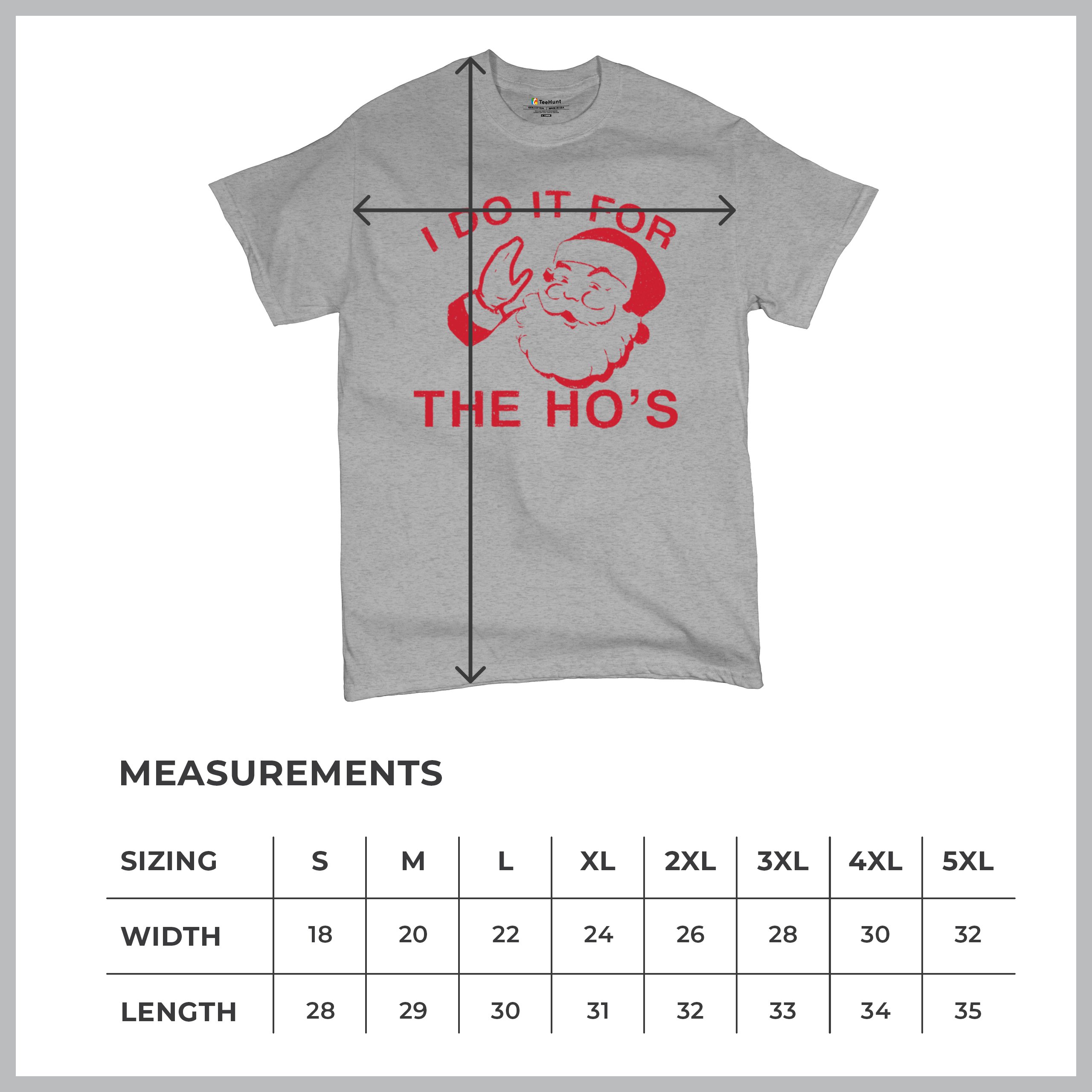 I Do It For The Ho's Funny Christmas T-shirt Santa Xmas Ugly Humor Men's Tee - Picture 15 of 29