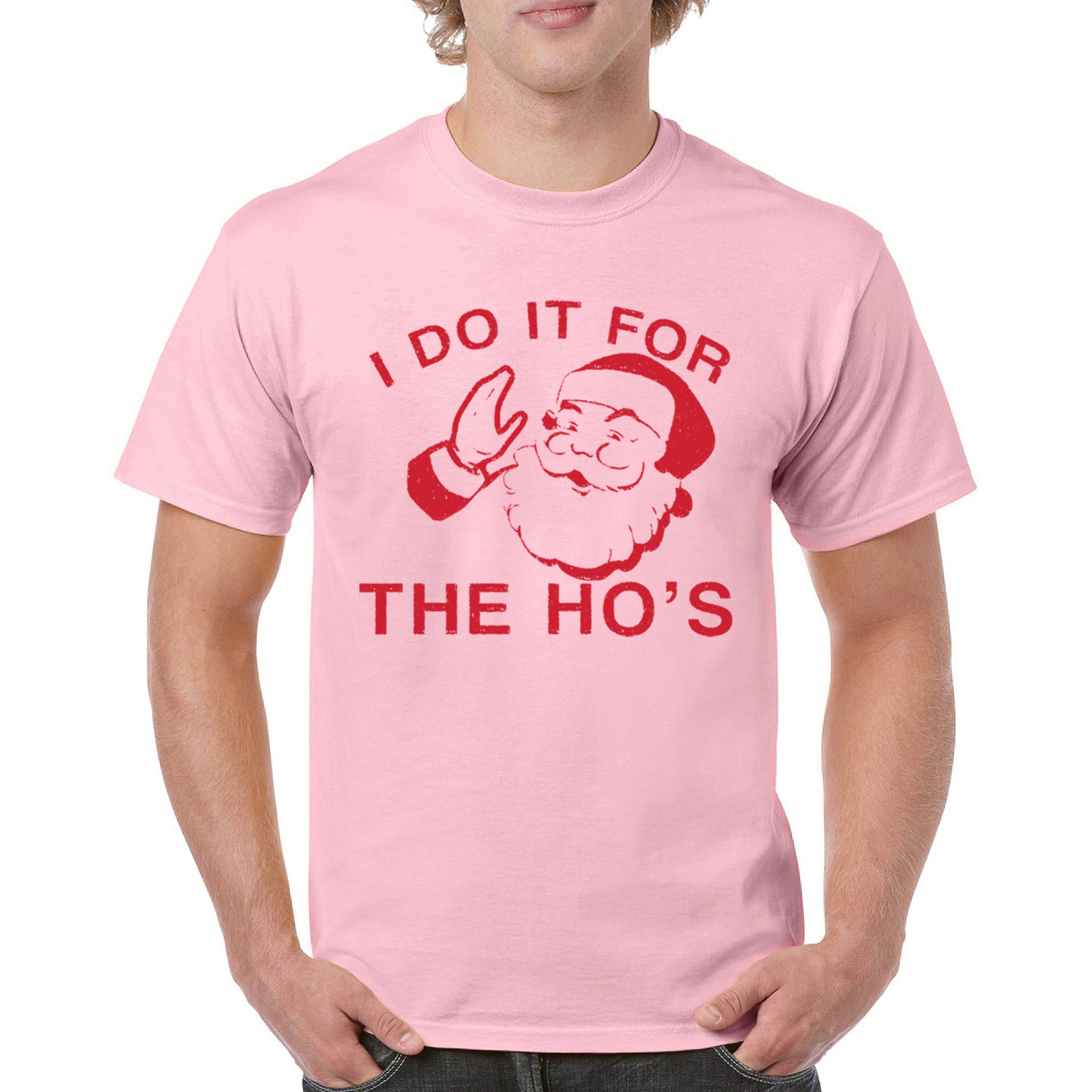 I Do It For The Ho's Funny Christmas T-shirt Santa Xmas Ugly Humor Men's Tee - Picture 23 of 29