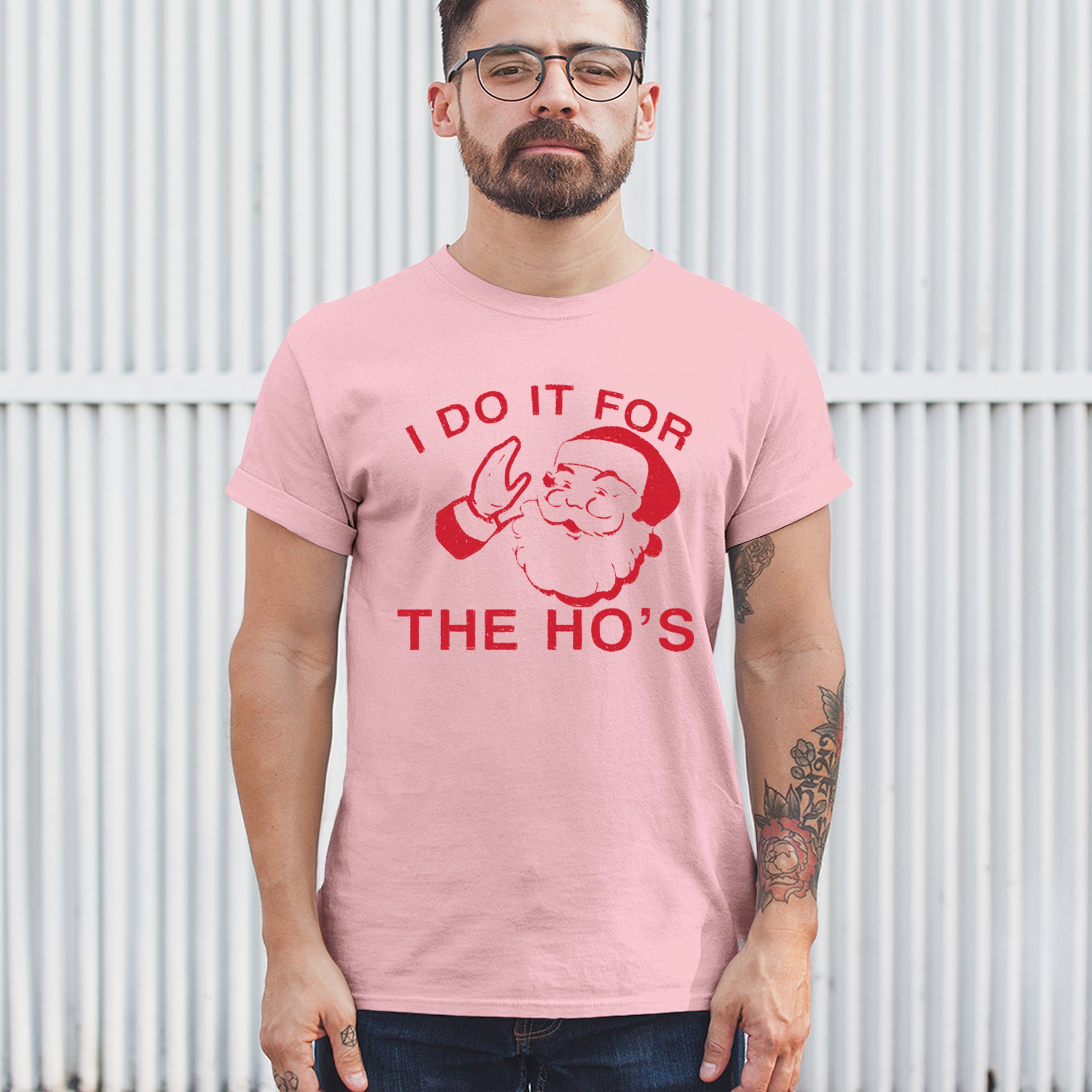 I Do It For The Ho's Funny Christmas T-shirt Santa Xmas Ugly Humor Men's Tee - Picture 26 of 29