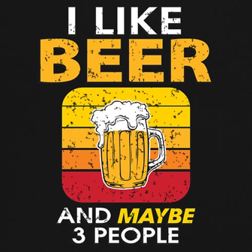 ALTRA T shirt scollo a V I Like Beer & 3 People umorismo sarcastico artigianale birrificio magazzino maglietta