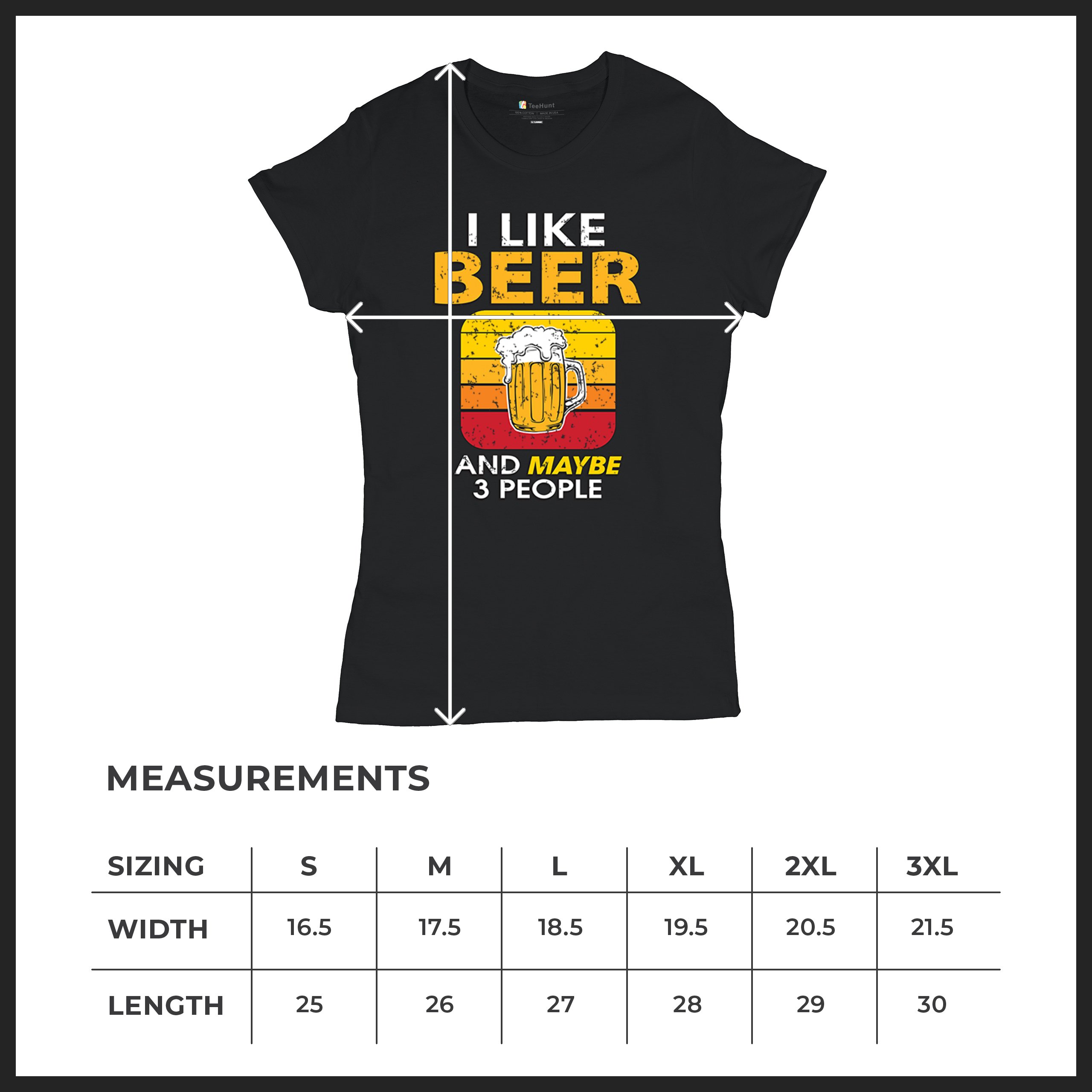 I Like Beer & 3 People T-Shirt Sarcastic Humor Craft Brewery Lager Women's Tee - Picture 8 of 50