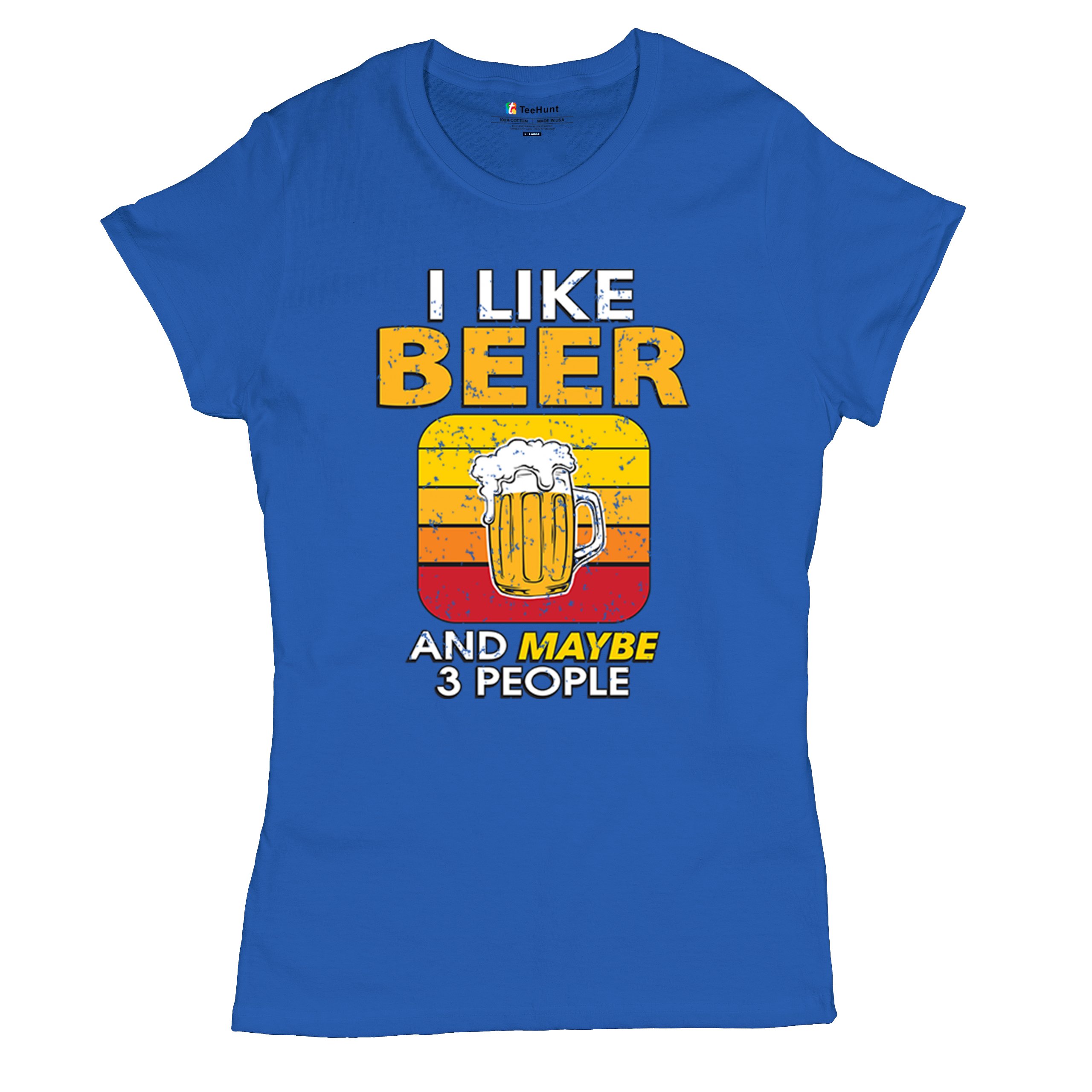 I Like Beer & 3 People T-Shirt Sarcastic Humor Craft Brewery Lager Women's Tee - Picture 34 of 50