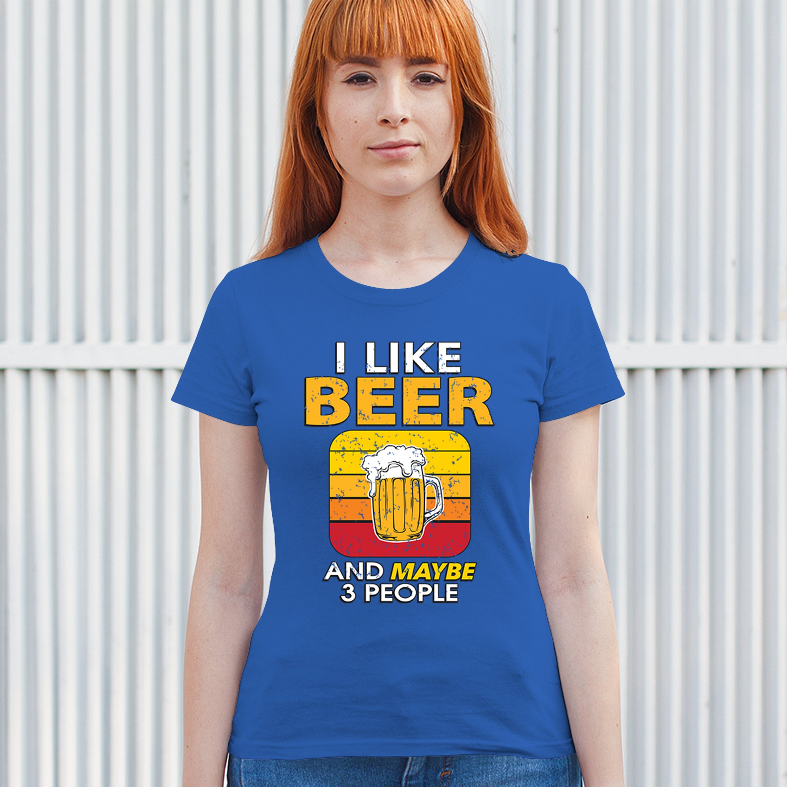 I Like Beer & 3 People T-Shirt Sarcastic Humor Craft Brewery Lager Women's Tee - Picture 33 of 50